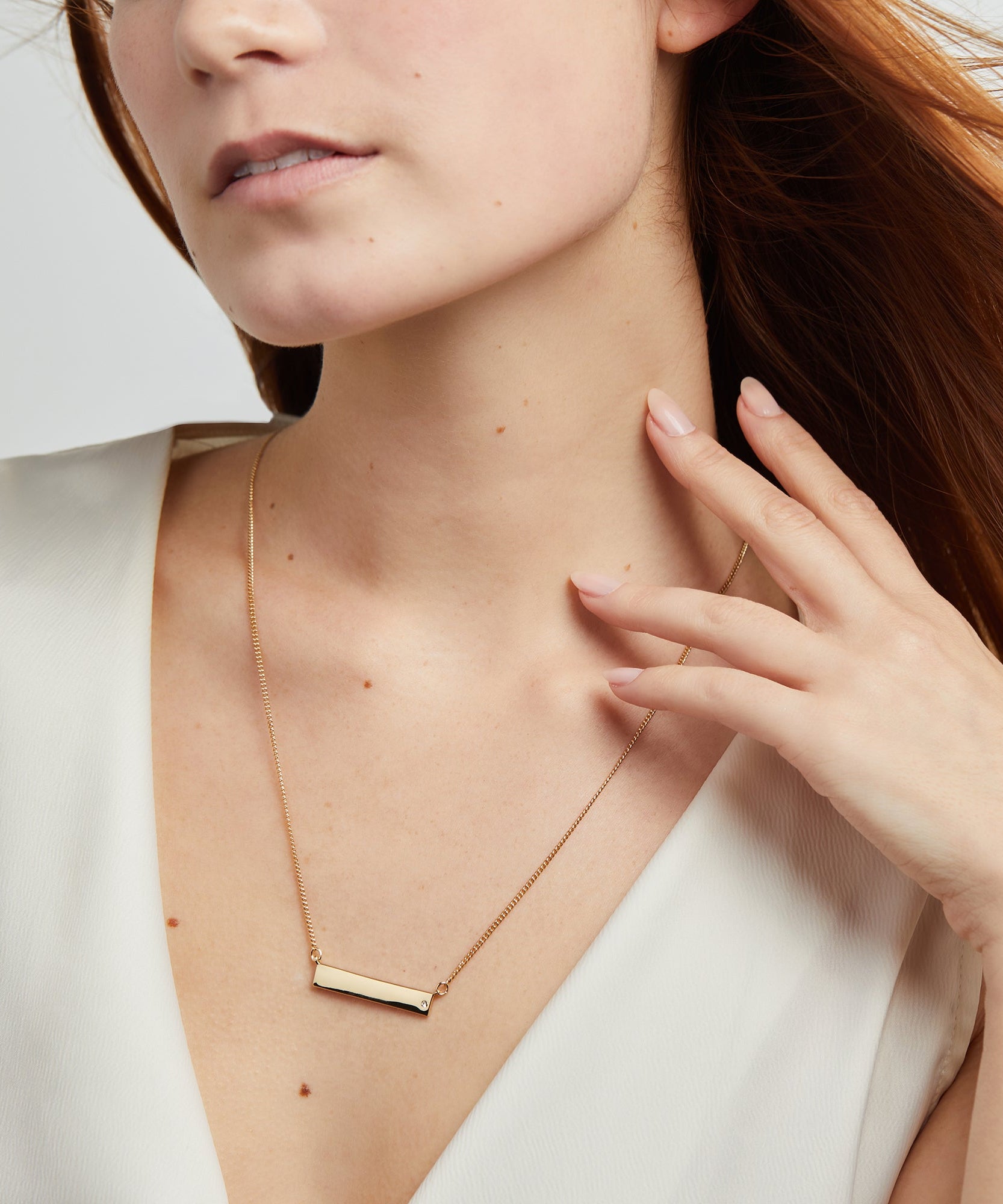 Bar Necklace with Crystal Accent