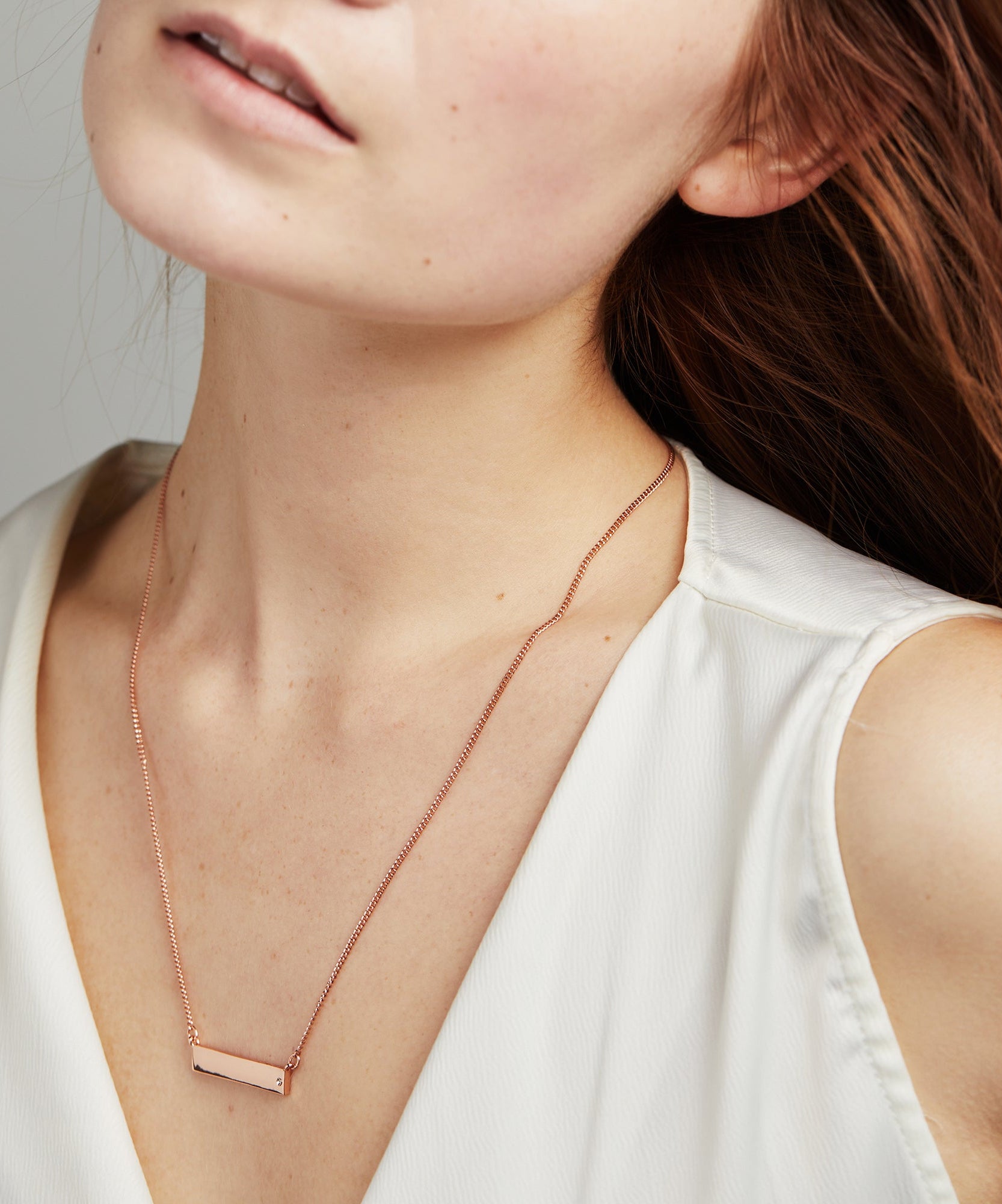 Bar Necklace with Crystal Accent