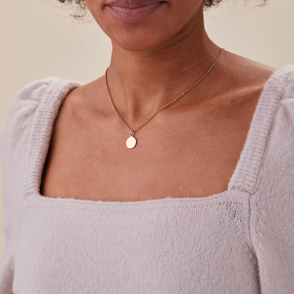 Small Circle Charm Necklace, 19''