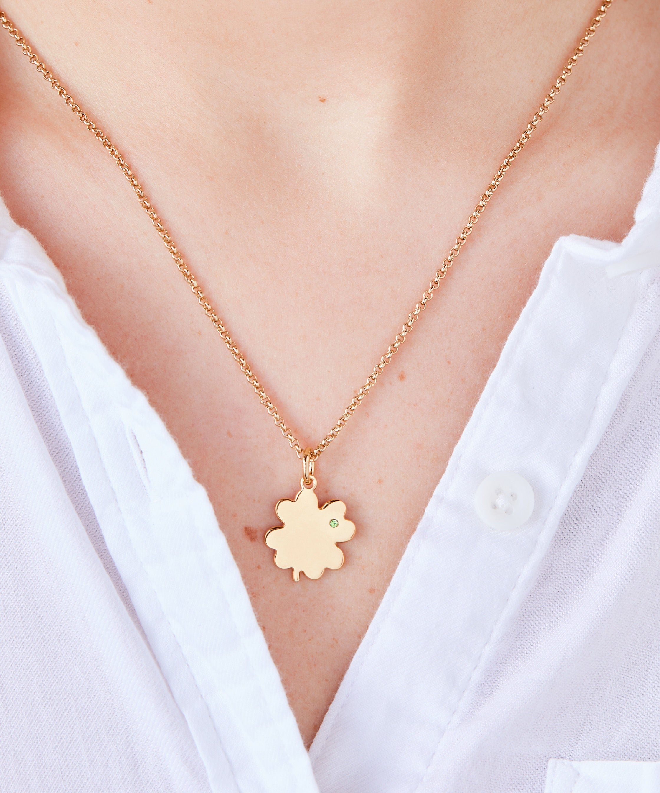Four-Leaf Clover Necklace, 21"