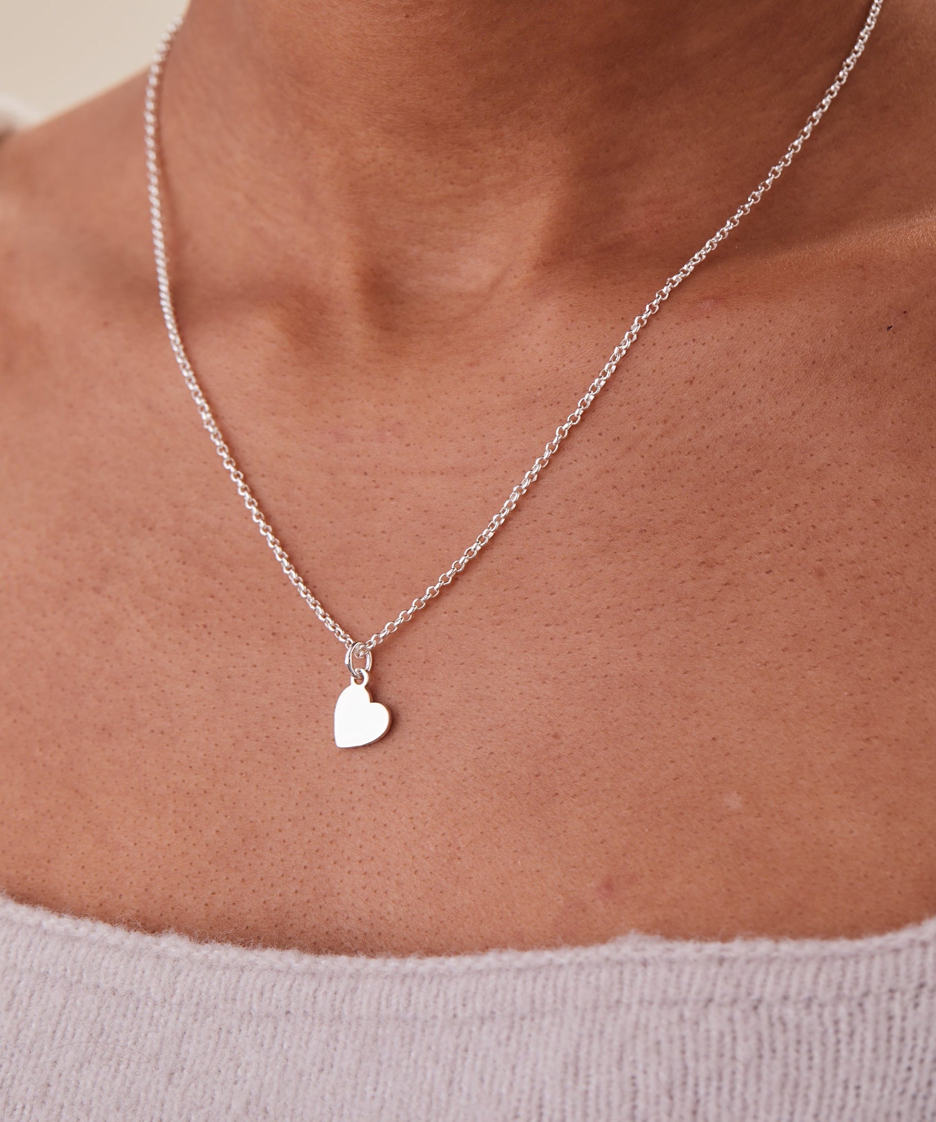 Small Heart Charm Necklace, 19''
