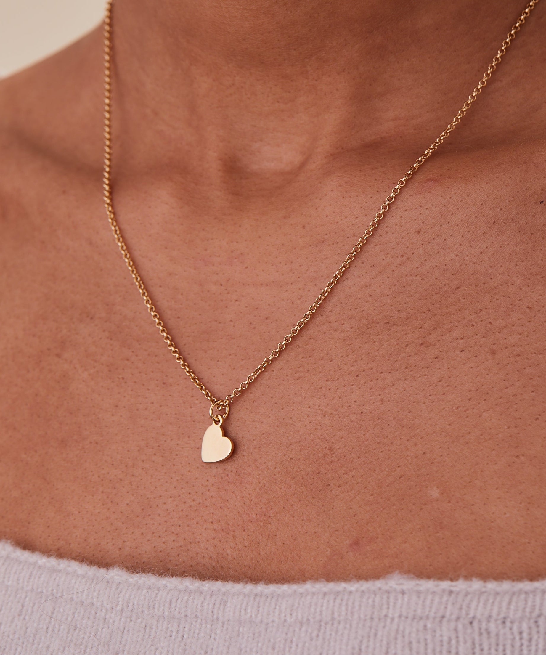 Small Heart Charm Necklace, 19''