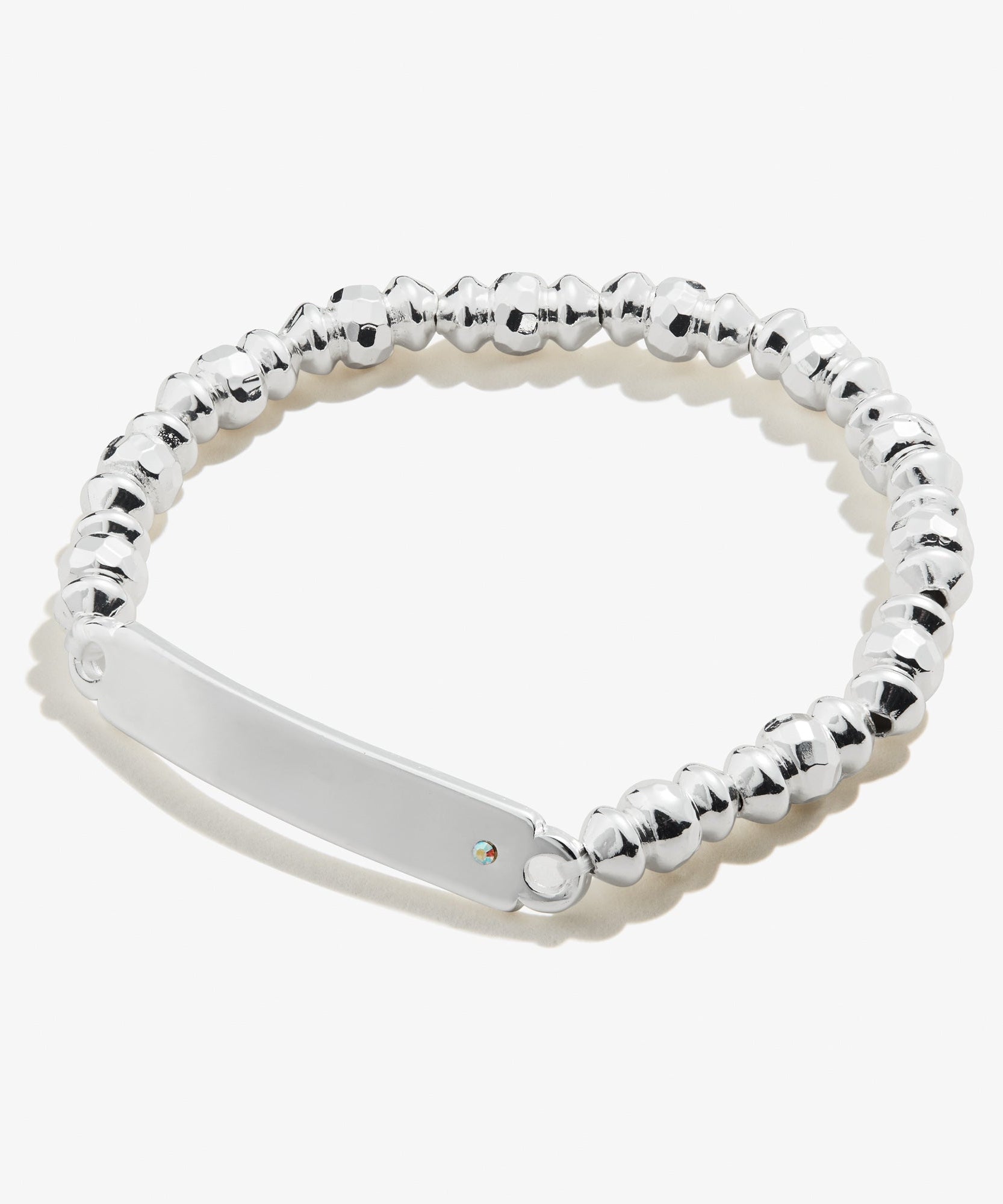 Inline Bar Stretch Bracelet with Crystal Accent