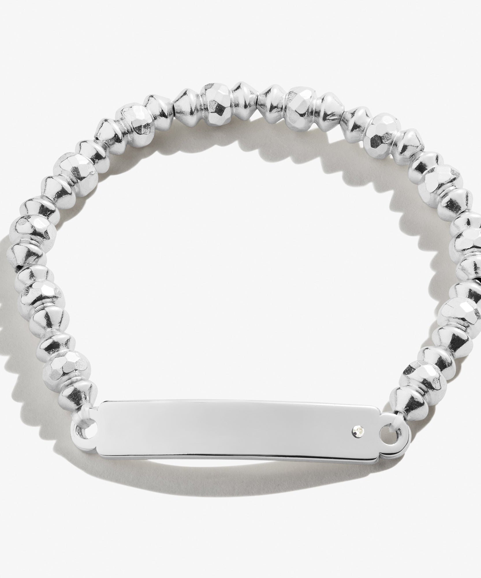 Inline Bar Stretch Bracelet with Crystal Accent