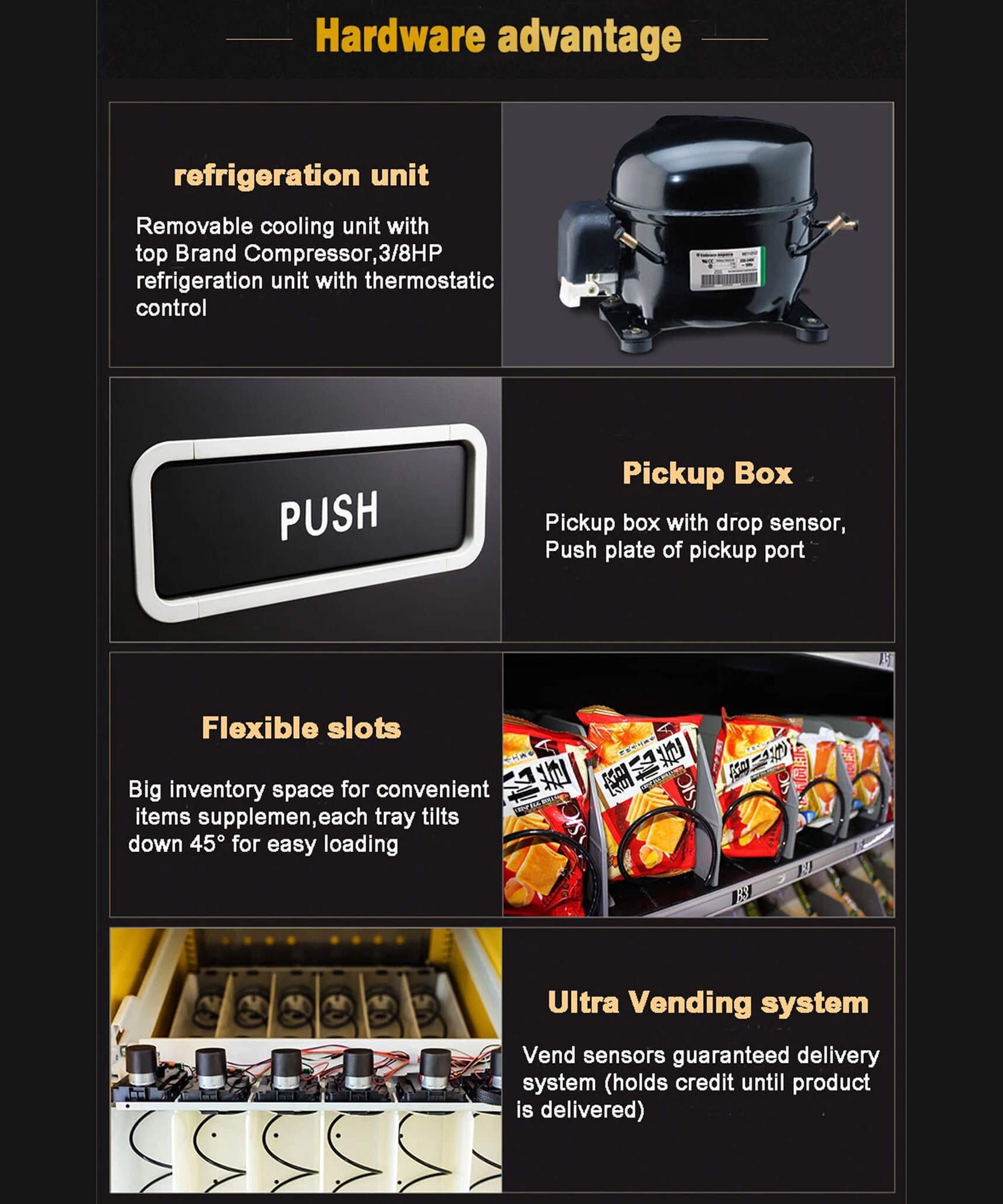 Epx Large 6FT Snacks And Drinks Combo Vending Machine With Dual Zone Refrigeration And Bill Acceptor [EP-G654] (SAK47539)
