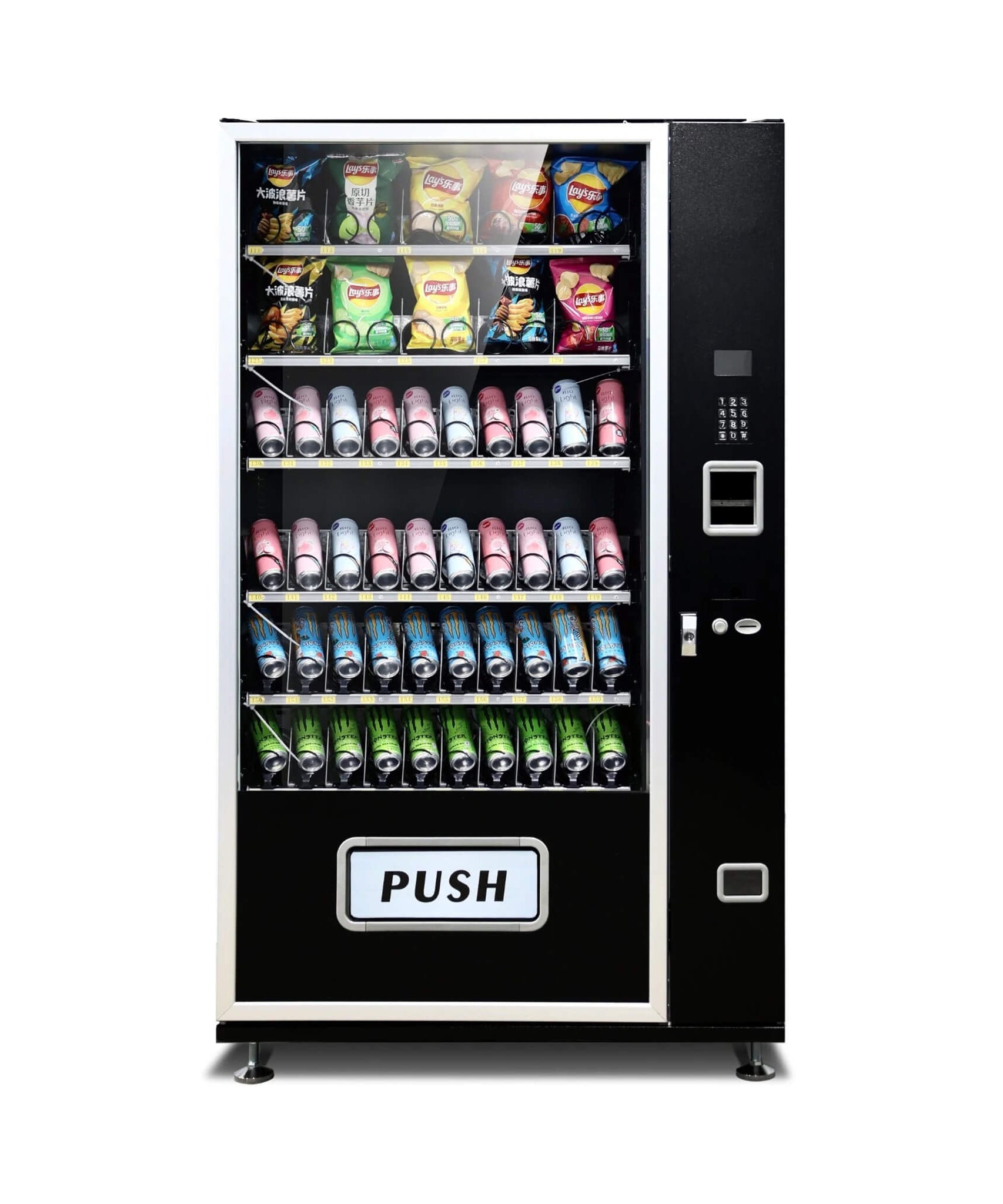 Epx Extra Large 6FT Snacks And Drinks Combo Vending Machine With Dual Zone Refrigeration And Bill Acceptor [EP-G660] (SAK12960)