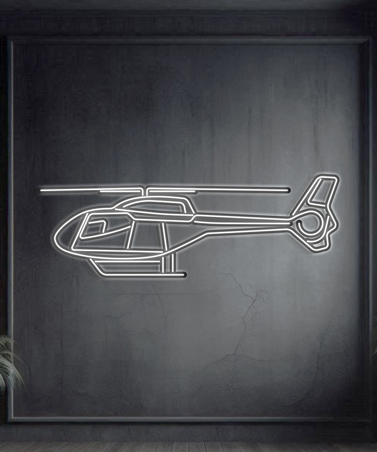 EC120 Metall Neon Flugzeug Wandkunst - NCN0029