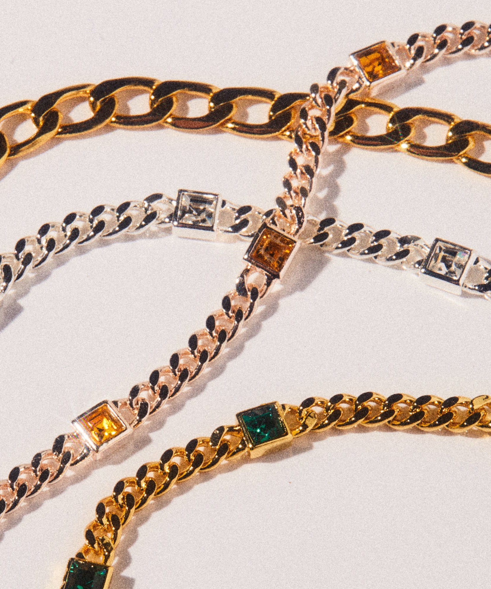 November Birthstone Topaz Curb Chain Bracelet