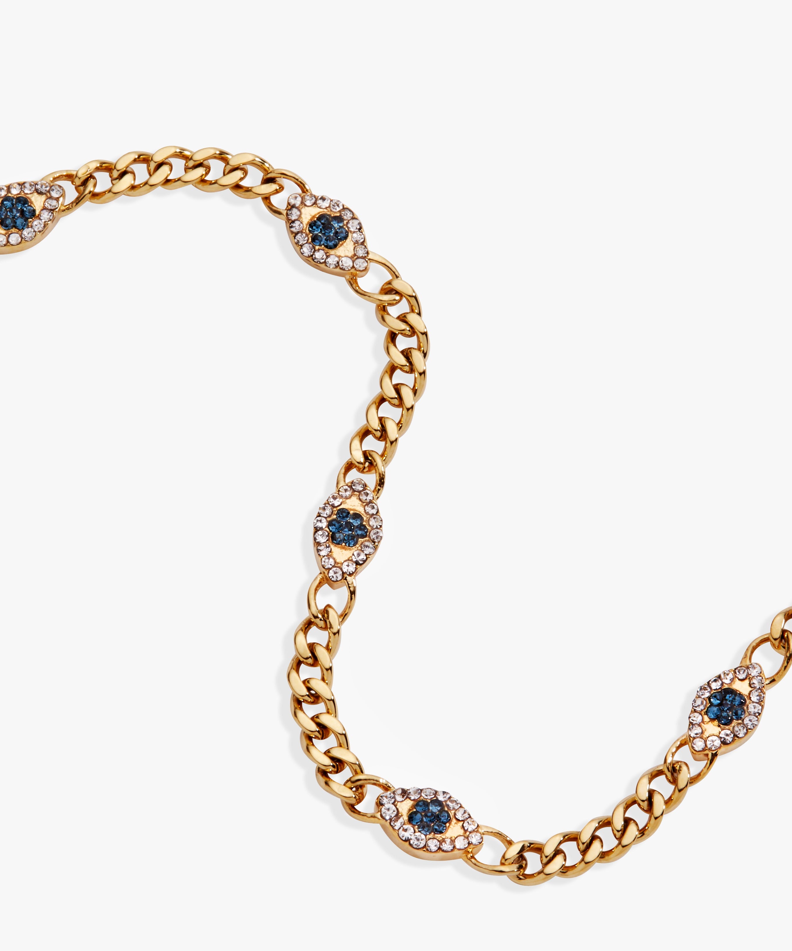 Evil Eye Curb Chain Inline Bracelet