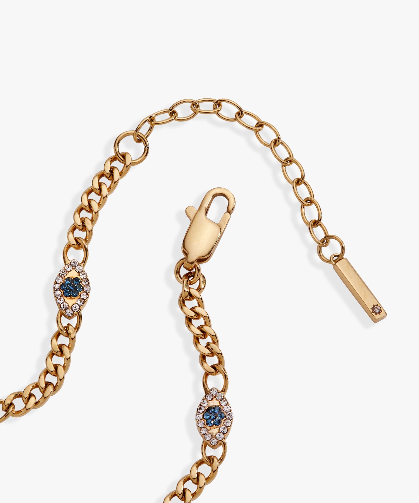 Evil Eye Curb Chain Inline Bracelet