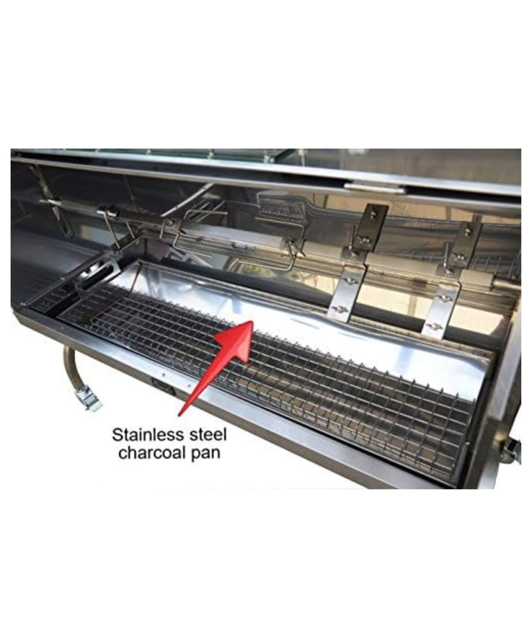Extra-Large Stainless Steel Propane And Charcoal BBQ Rotisserie (SAK14873)