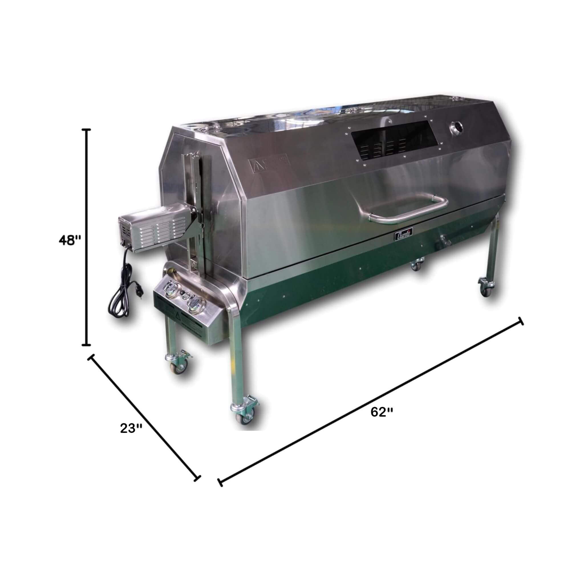 Extra-Large Stainless Steel Propane And Charcoal BBQ Rotisserie (SAK14873)