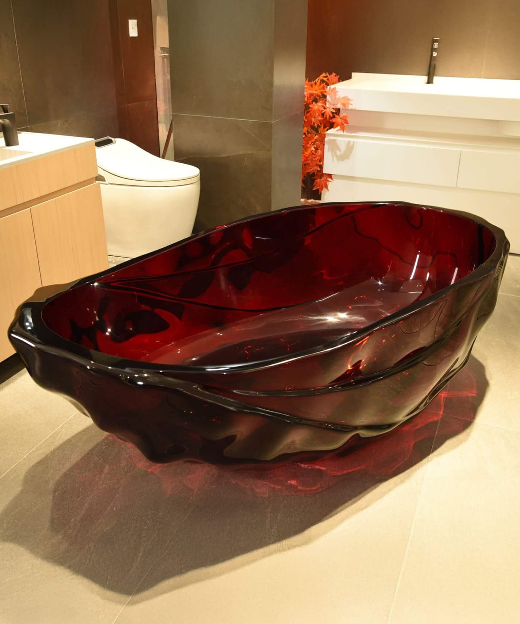 Nuvia Extra-Large 67-Inch Modern Freestanding Oval Resin Soaking Bathtub (SAK39750)