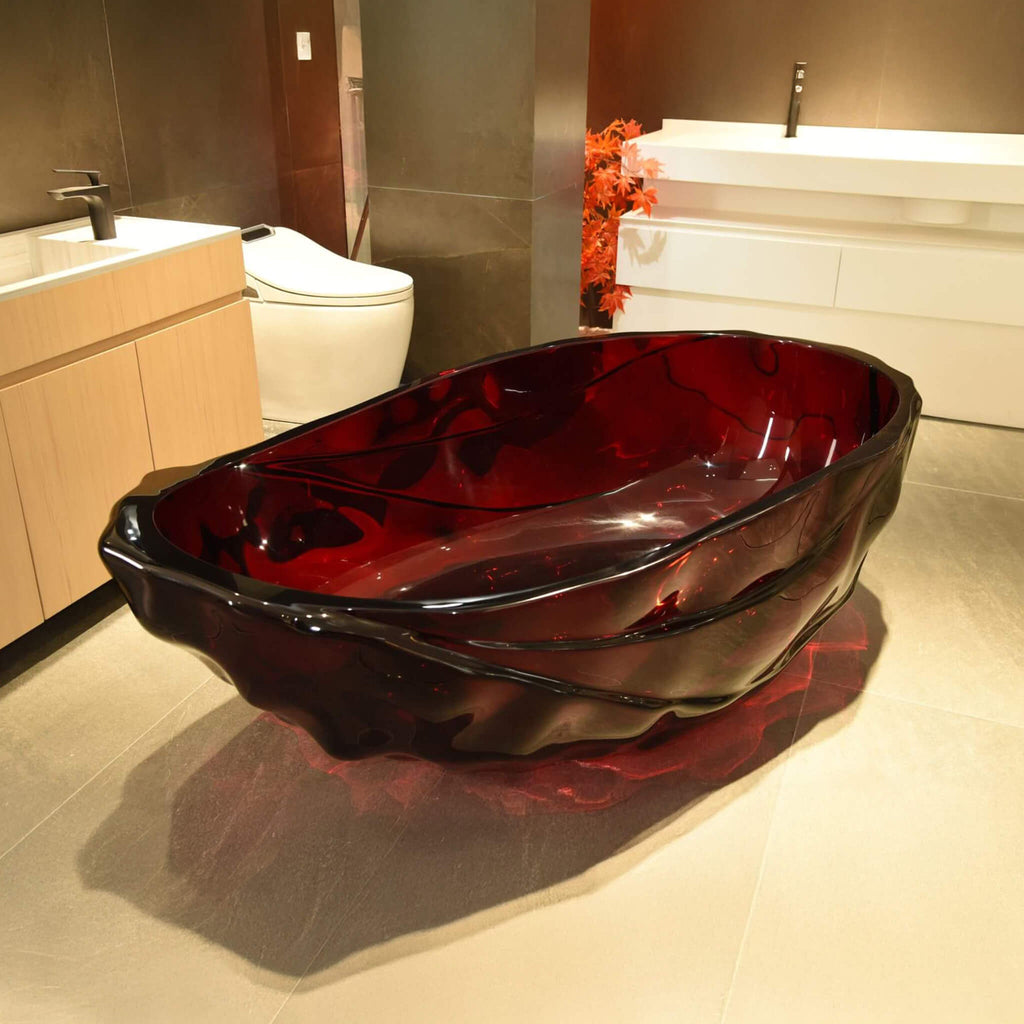 Nuvia Extra-Large 67-Inch Modern Freestanding Oval Resin Soaking Bathtub (SAK39750)