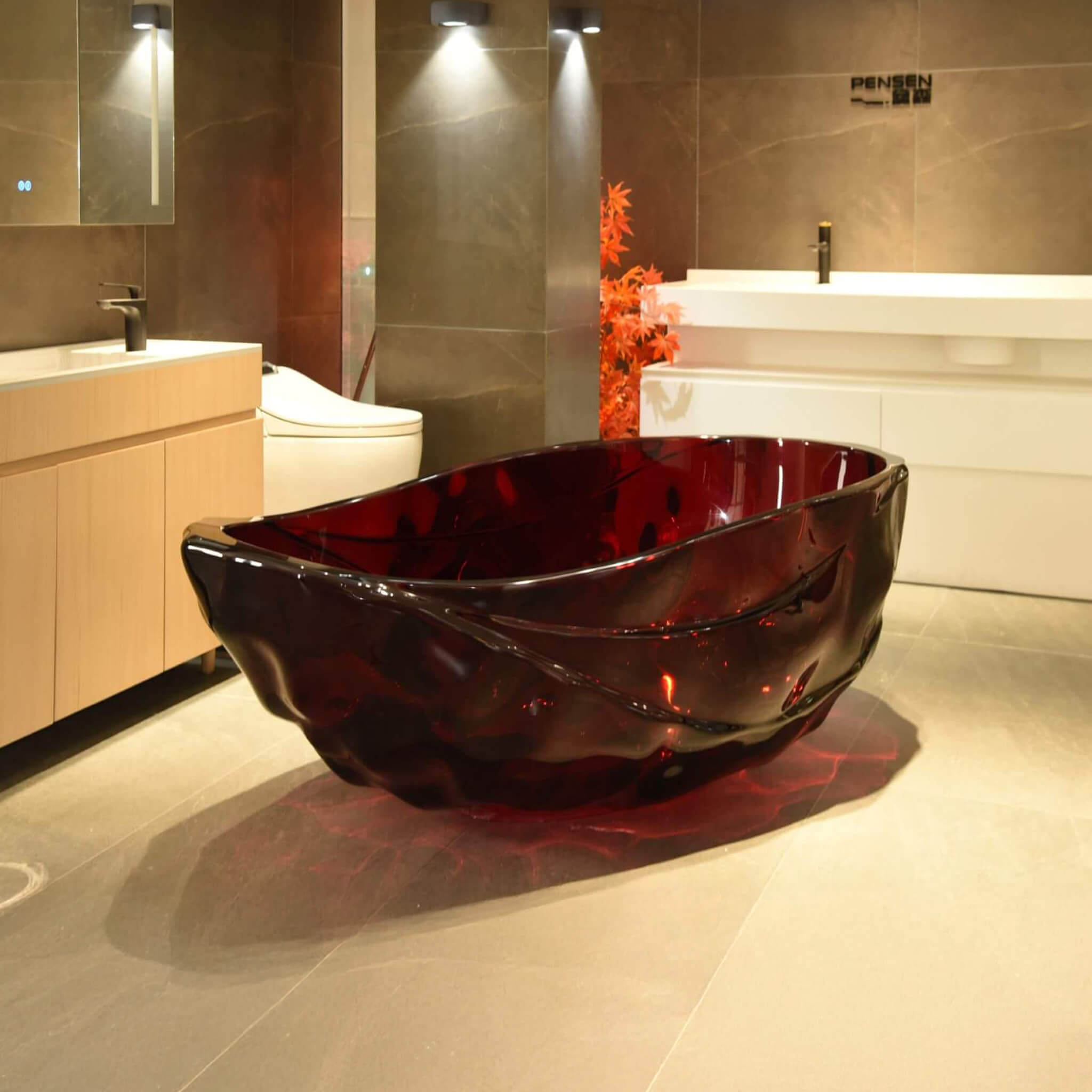 Nuvia Extra-Large 67-Inch Modern Freestanding Oval Resin Soaking Bathtub (SAK39750)
