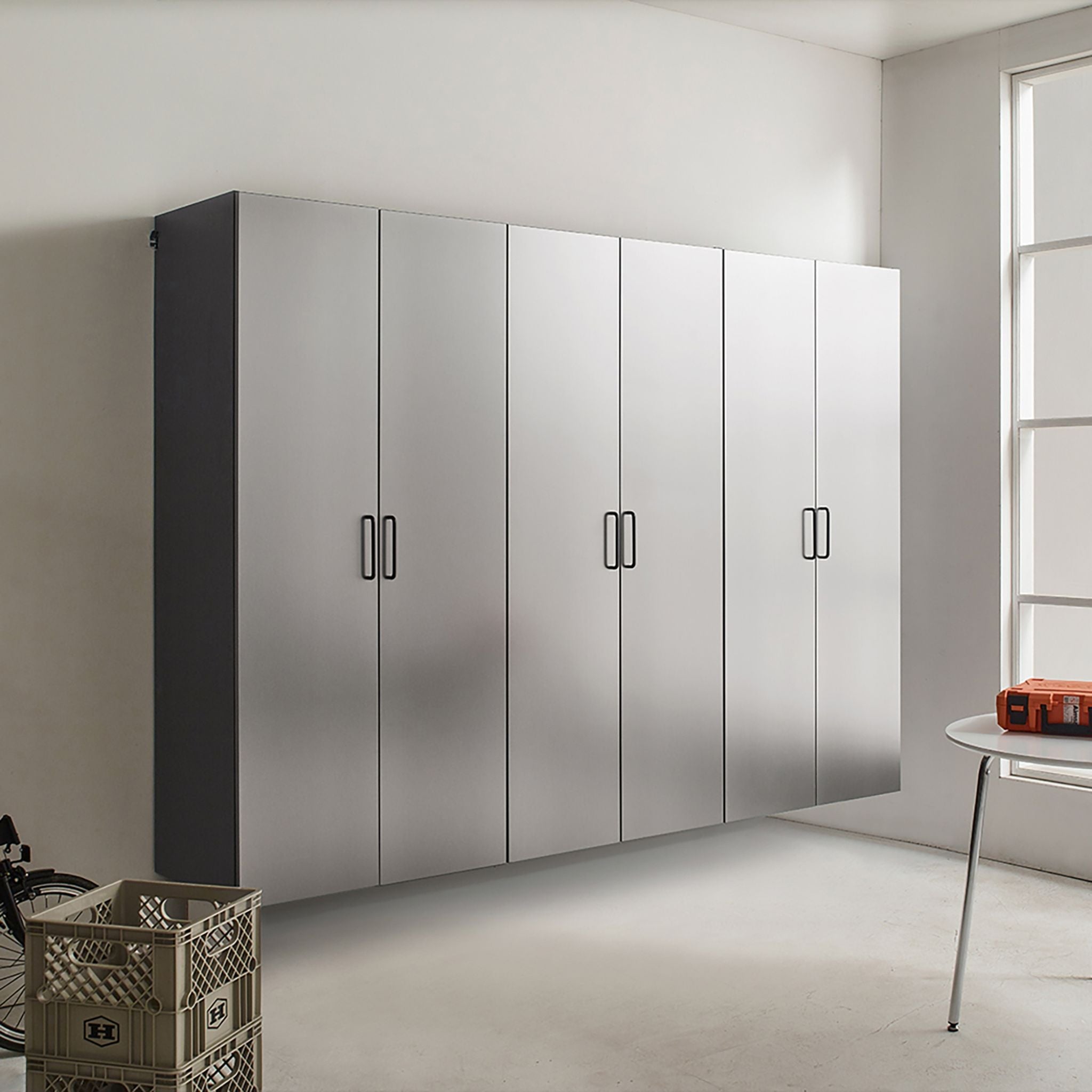 Extra Large Heavy-Duty 96-Inch Garage Cabinet Storage Set With Soft-Close Doors And Adjustable Shelves (SAK74369)