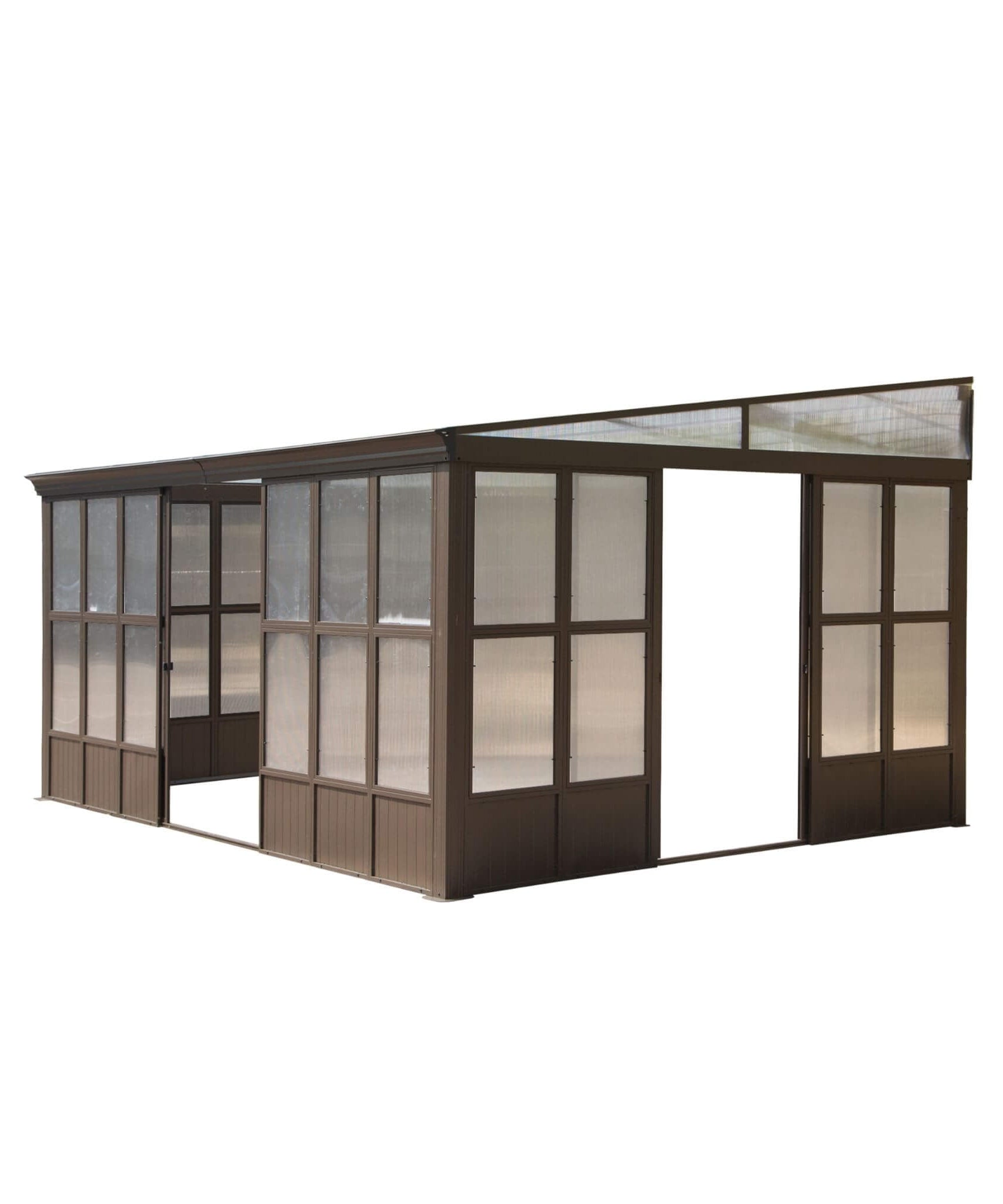 [12X16FT] Alora Horizon Extra-Large Heavy-Duty All-Season Sunroom With Sliding Doors And Polycarbonate Windows (SAK98357)
