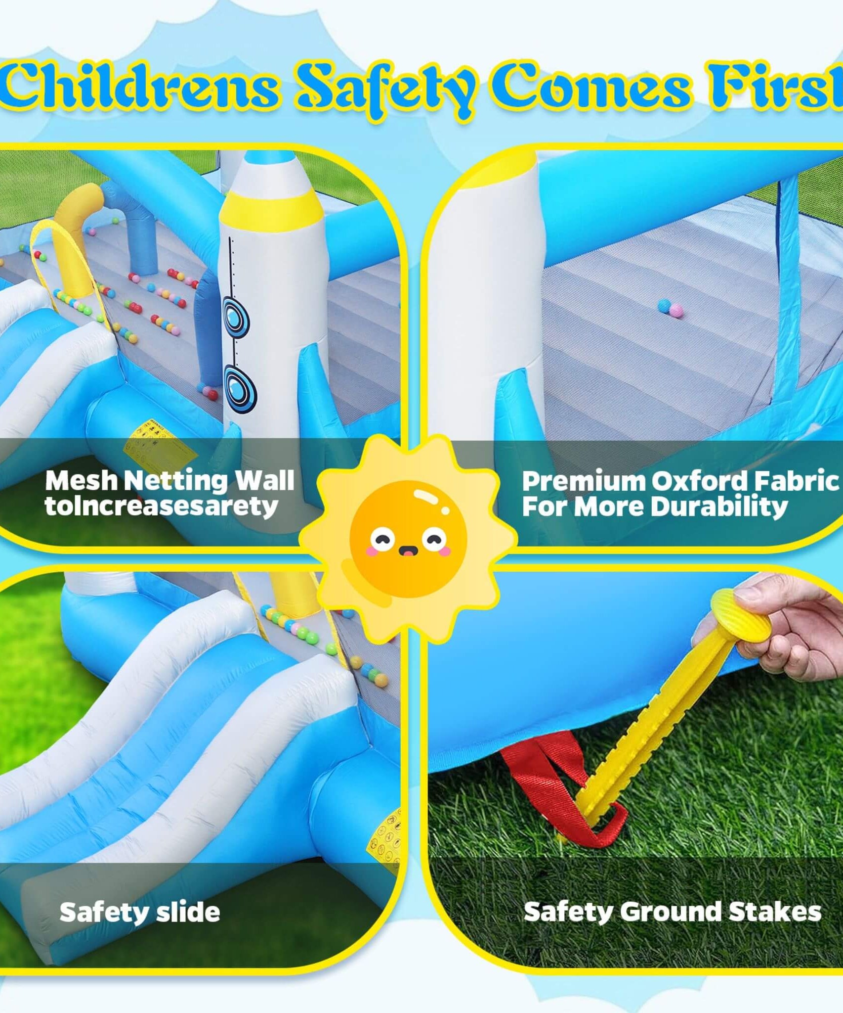Extra-Large Multifunctional Jump'N Slide Inflatable Bouncer With Blower (SAK81243)