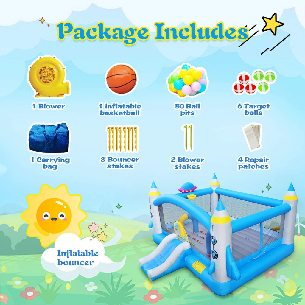 Extra-Large Multifunctional Jump'N Slide Inflatable Bouncer With Blower (SAK81243)
