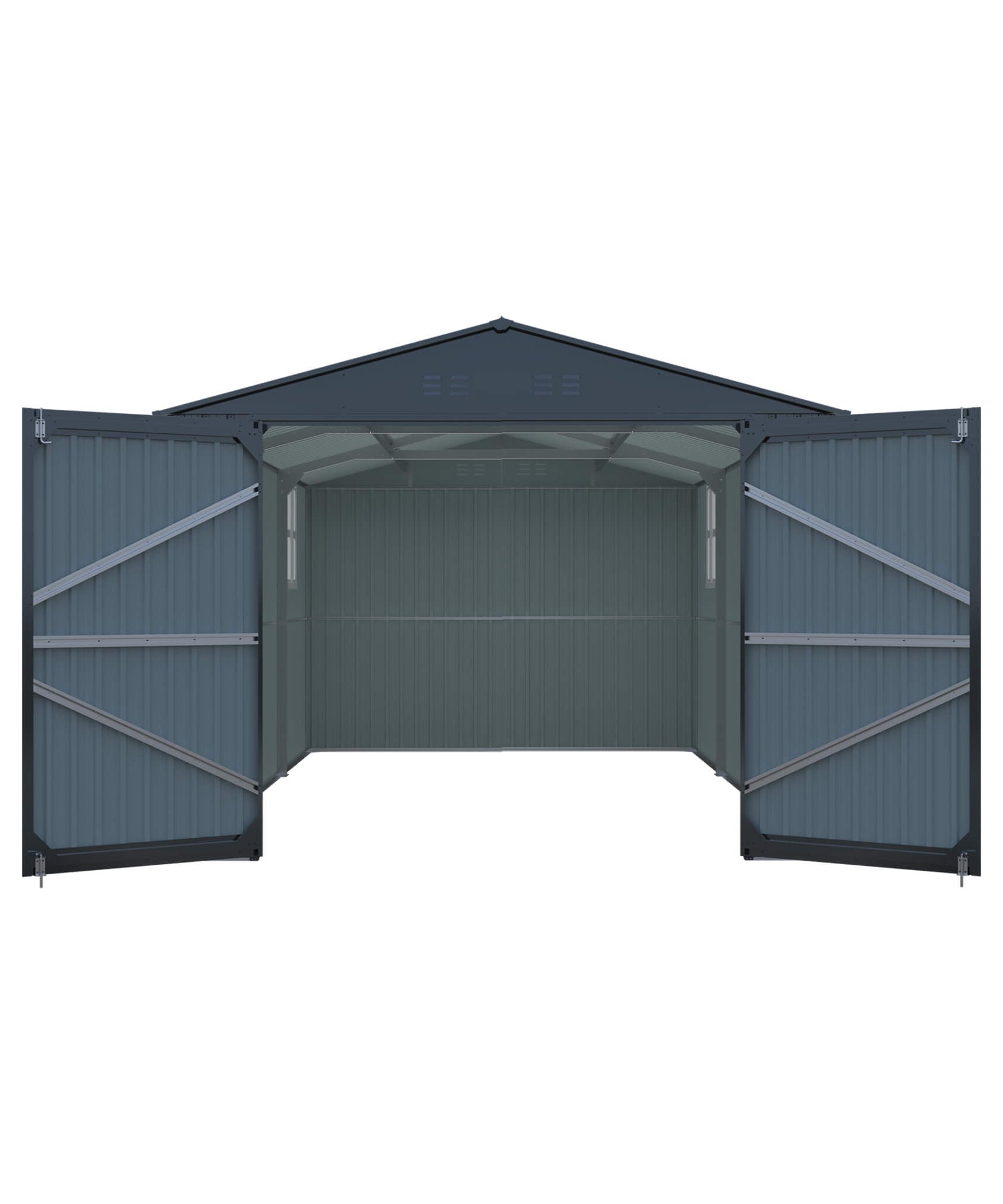 Alora Extra-Large Outdoor Galvanized Steel Outdoor Storage Shed With Skylight Roof (SAK42671)