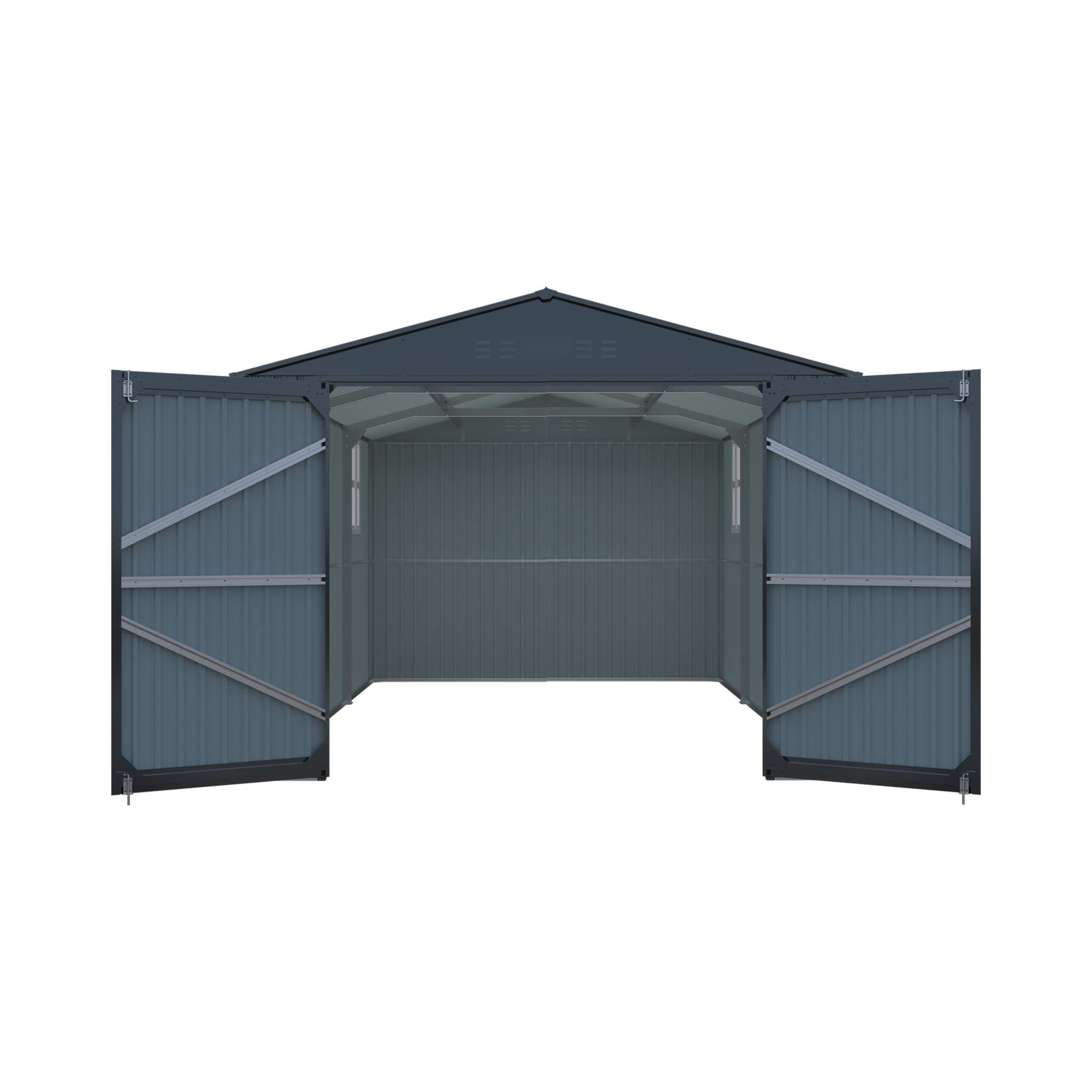 Alora Extra-Large Outdoor Galvanized Steel Outdoor Storage Shed With Skylight Roof (SAK42671)