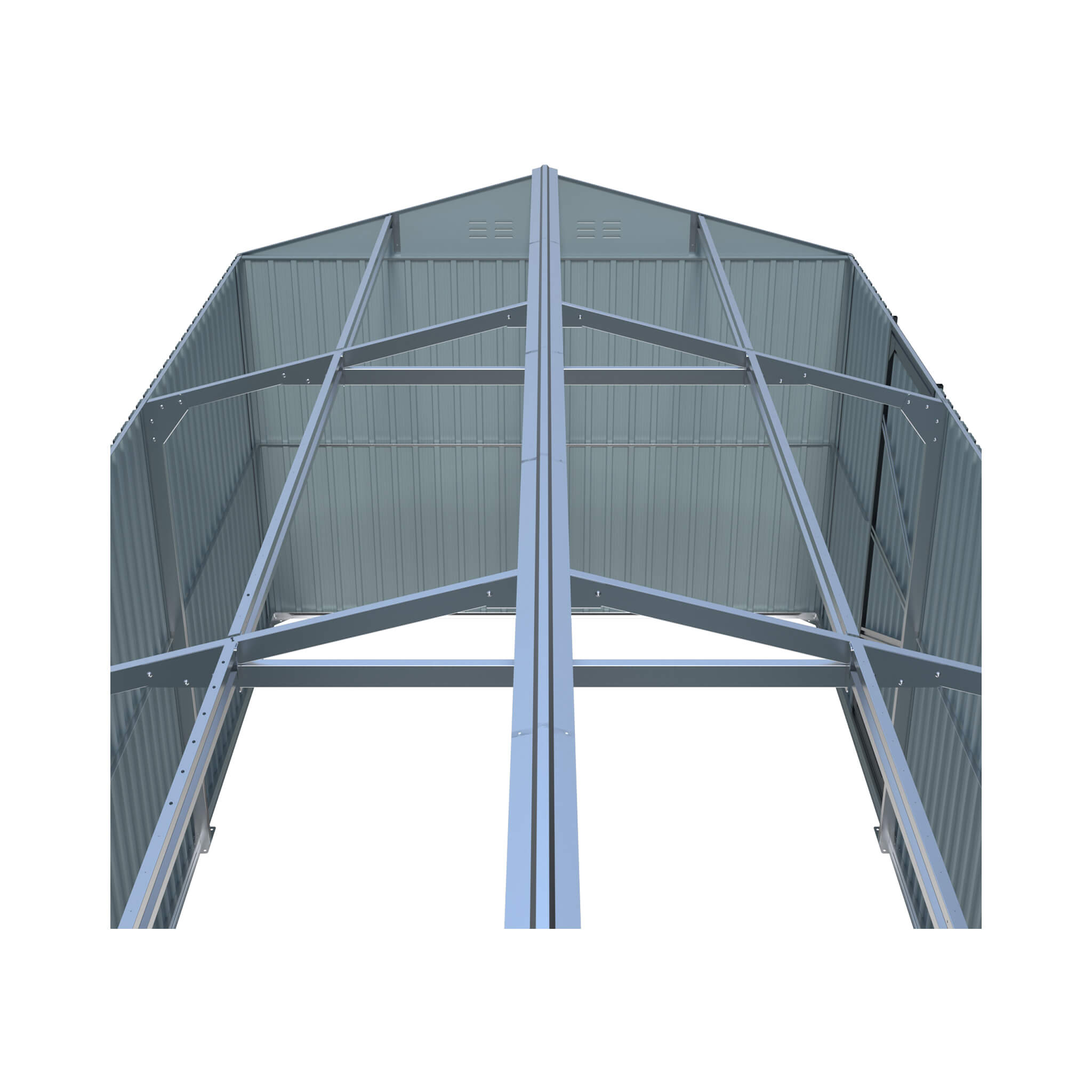 Alora Extra-Large Outdoor Galvanized Steel Outdoor Storage Shed With Skylight Roof (SAK42671)