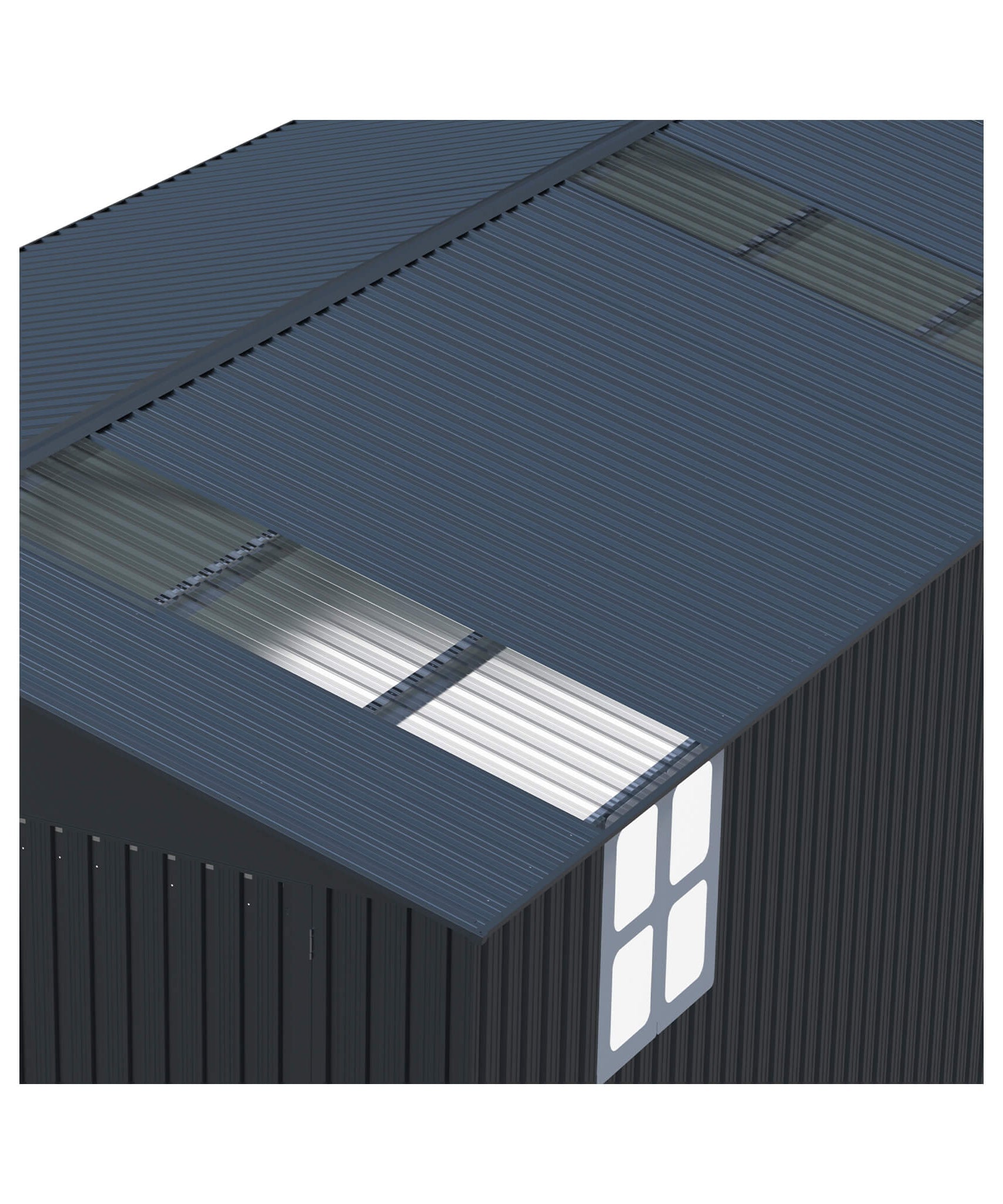 Alora Extra-Large Outdoor Galvanized Steel Outdoor Storage Shed With Skylight Roof (SAK42671)