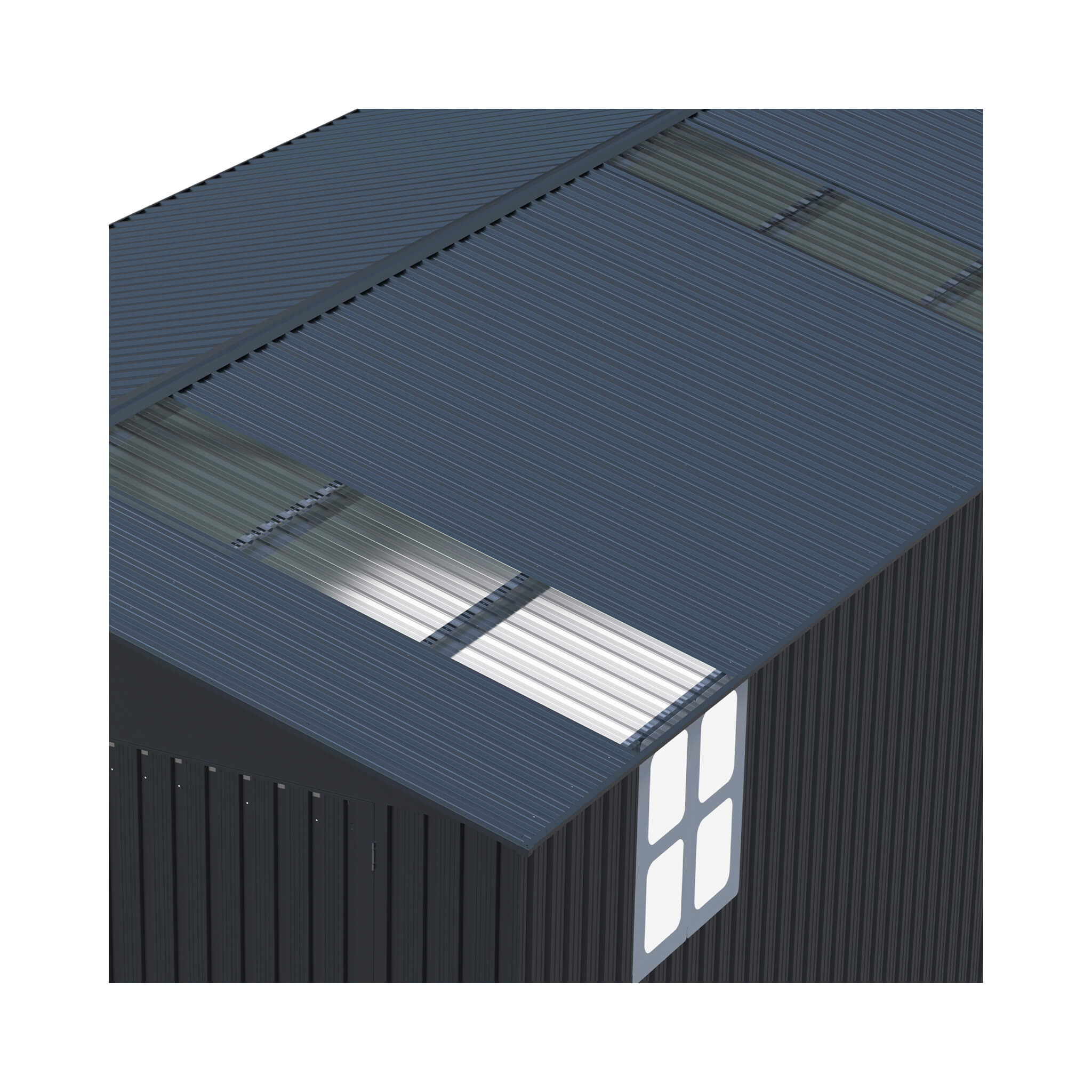 Alora Extra-Large Outdoor Galvanized Steel Outdoor Storage Shed With Skylight Roof (SAK42671)