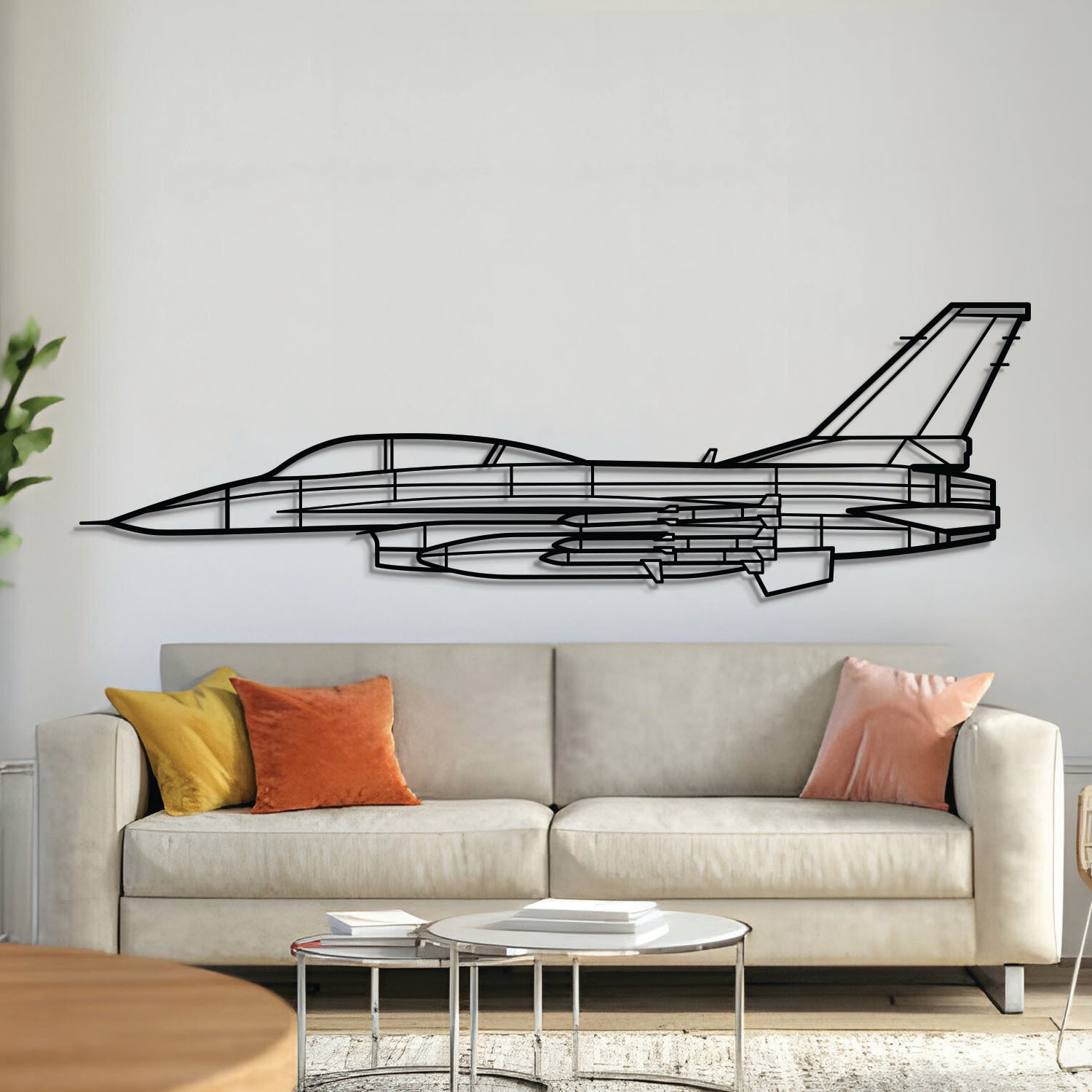 F-16D Metall-Flugzeug Wandkunst - NCP0476