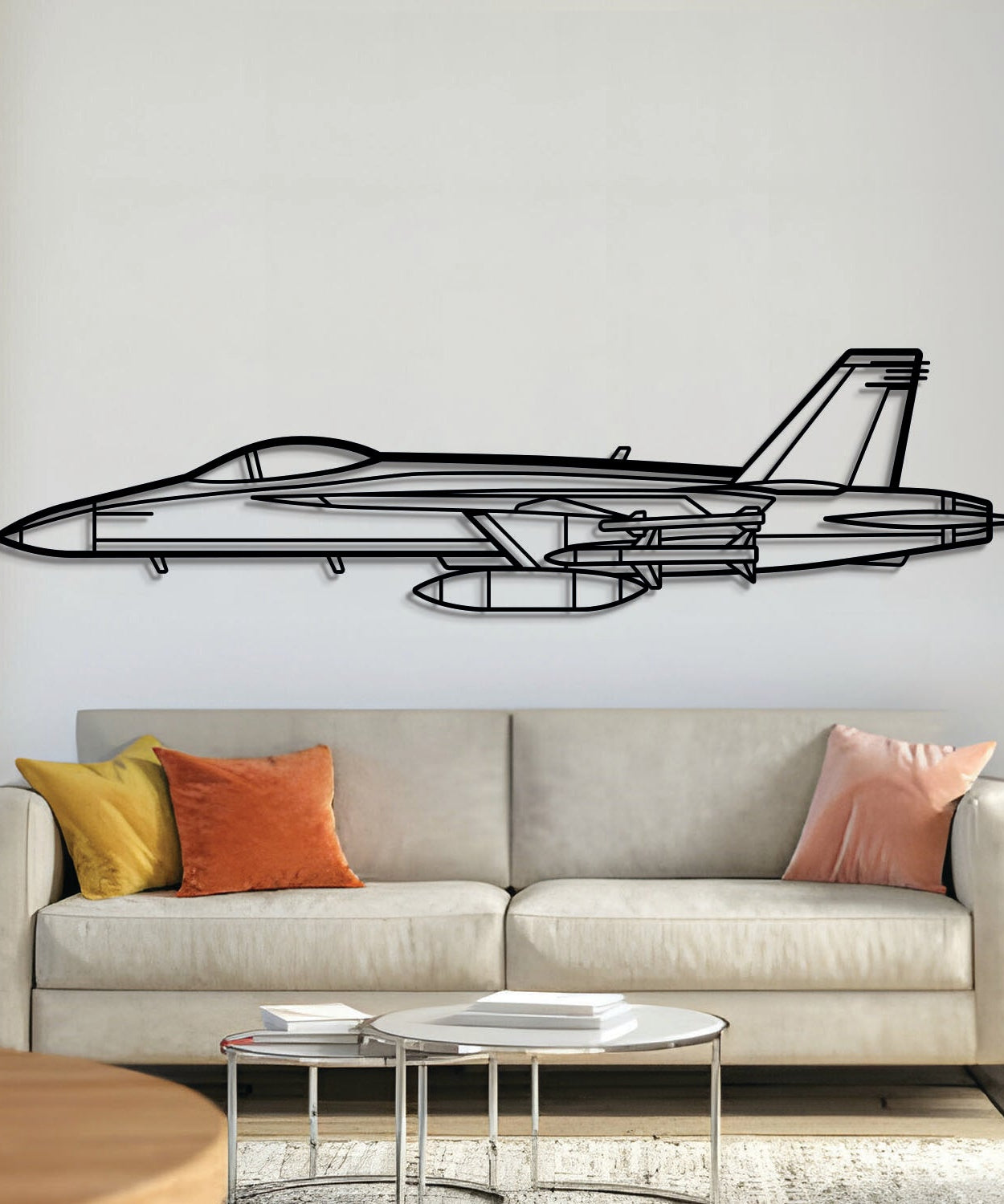 F-18 Hornet Metallflugzeug Wandkunst - NCP0077