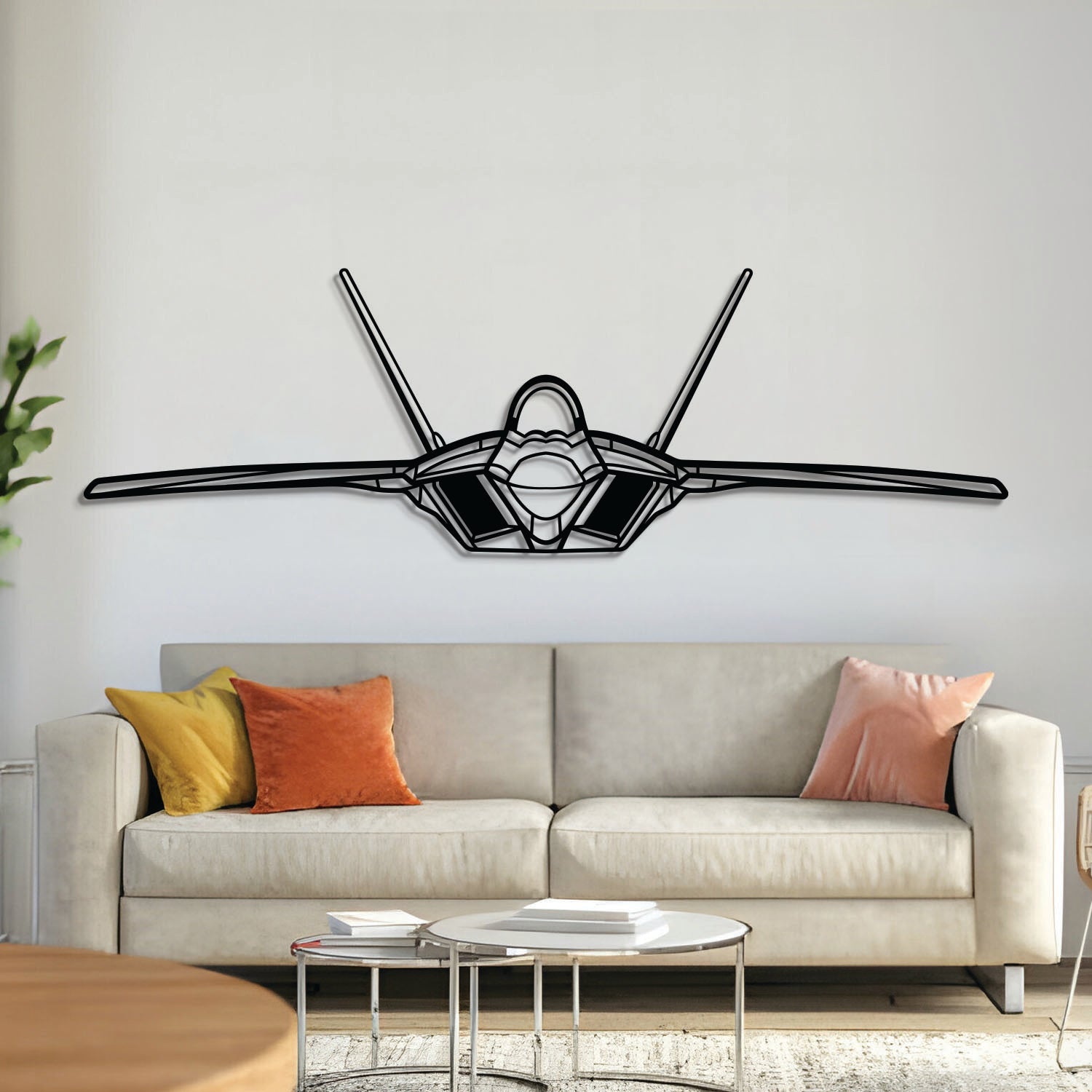F-22 Raptor Front Metallflugzeug Wandkunst - NCP0079