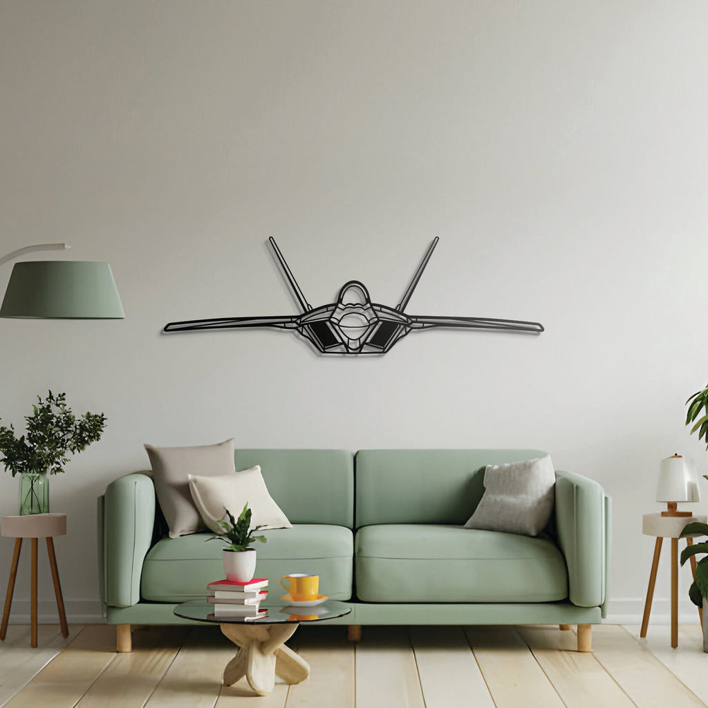 F-22 Raptor Front Metal Aircraft Wall Art - NCP0079