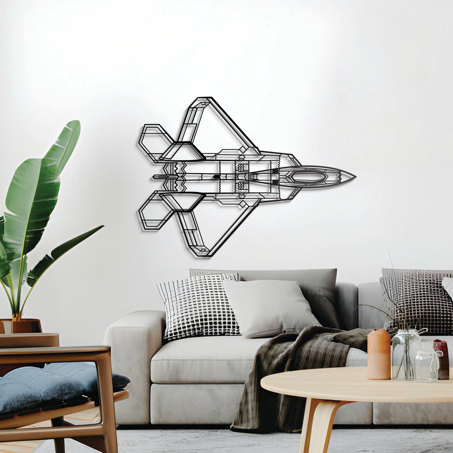 F-22 Raptor Top Metallflugzeug Wandkunst - NCP0080