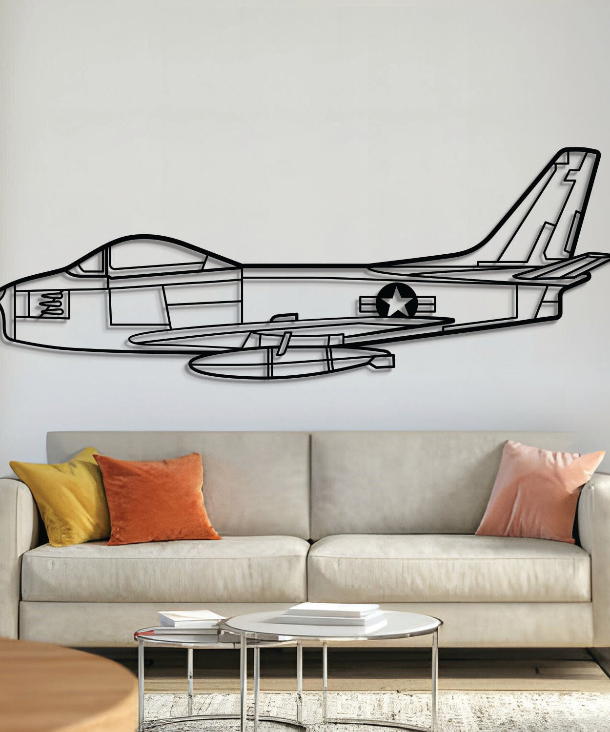 F-86 Sabre Metallflugzeug Wandkunst - NCP0082