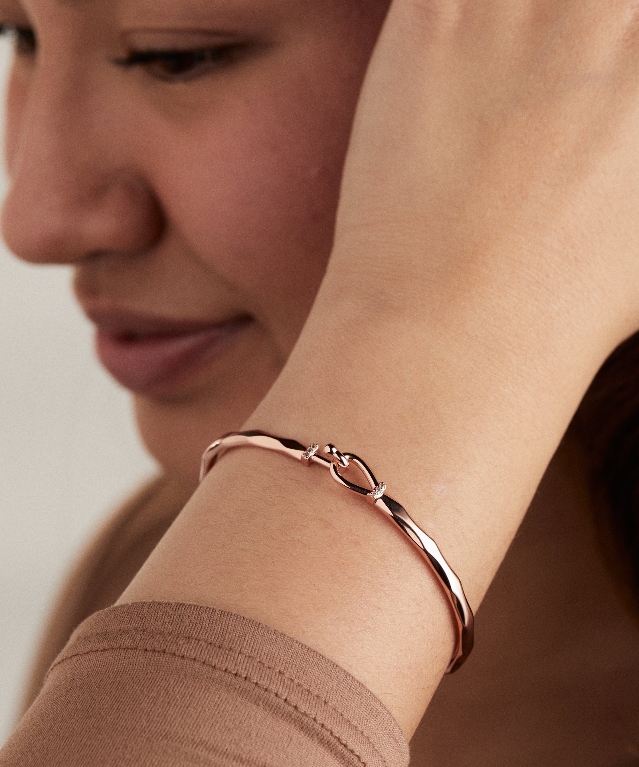 Faceted Hook Tension Bracelet