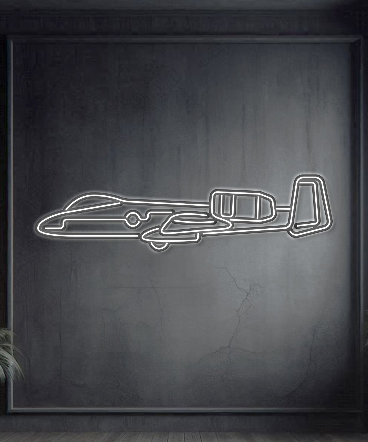 A-10 Thunderbolt 2 Metall-Neon-Wandkunst – NCN0006