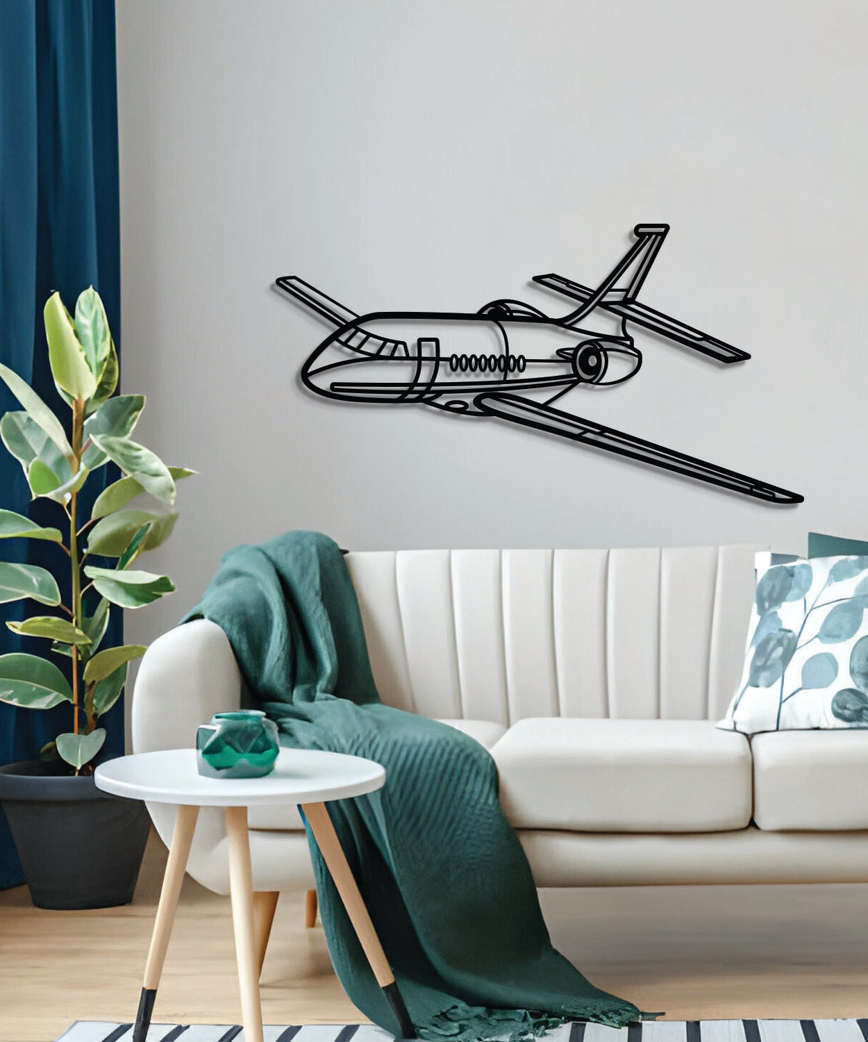 Falcon 2000 Winkel Metall Flugzeug Wandkunst - NCP0566