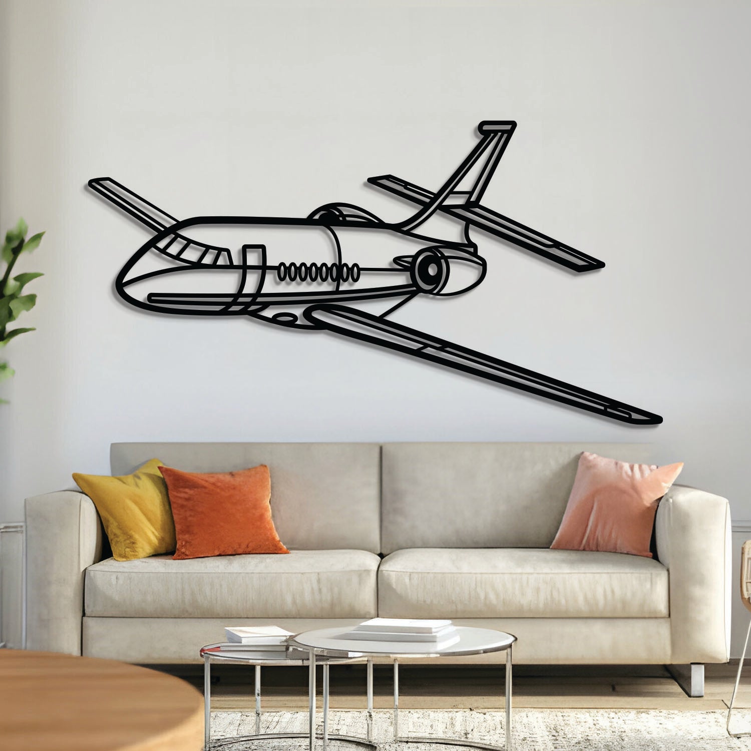 Falcon 2000 Winkel Metall Flugzeug Wandkunst - NCP0566