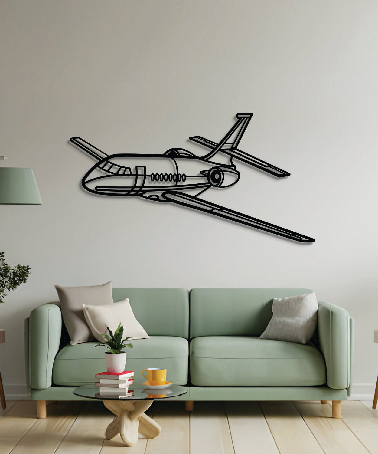 Falcon 2000 Winkel Metall Flugzeug Wandkunst - NCP0566