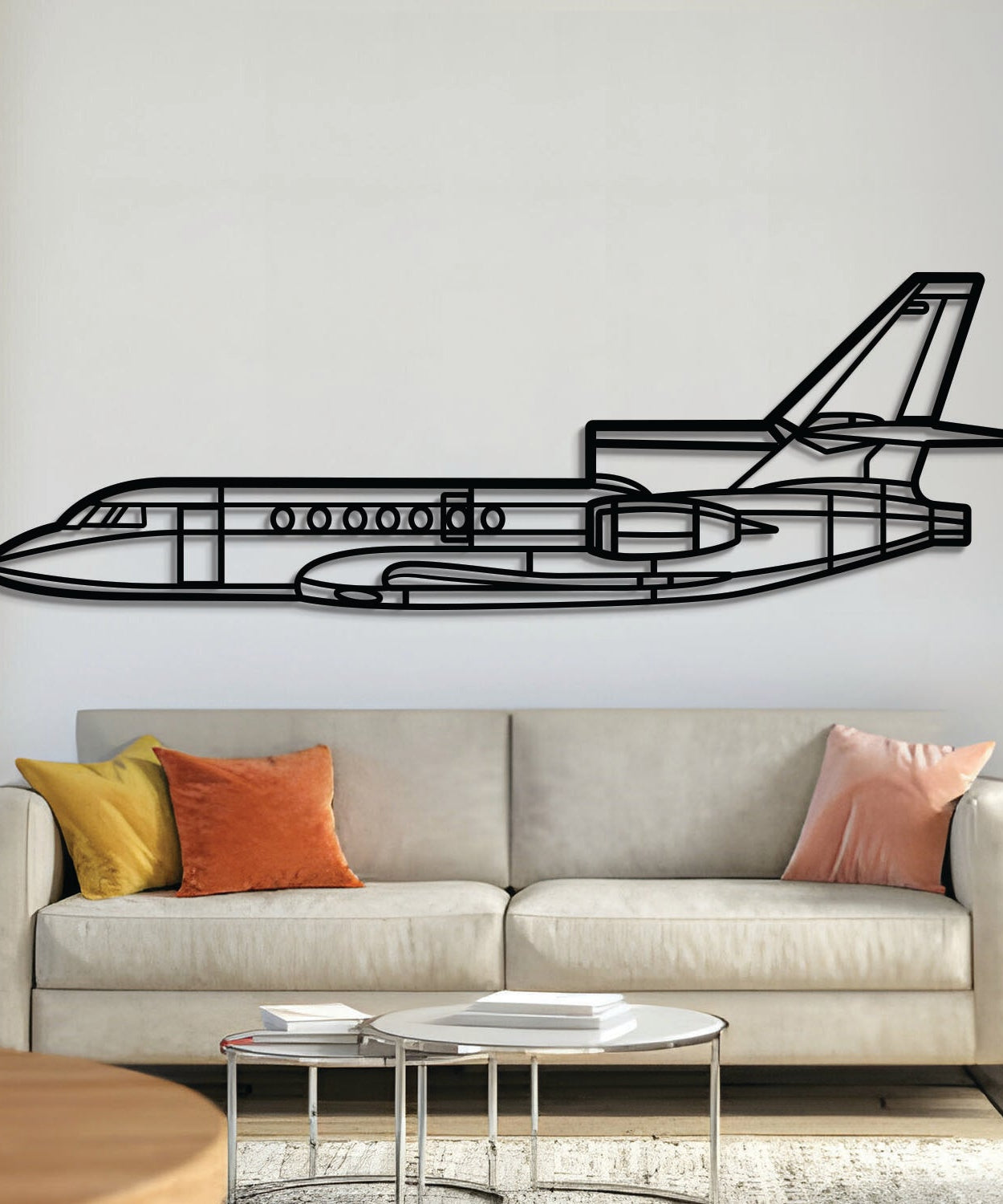 Wandbild aus Metall mit Flugzeugmotiv "Falcon 50" - NCP0565