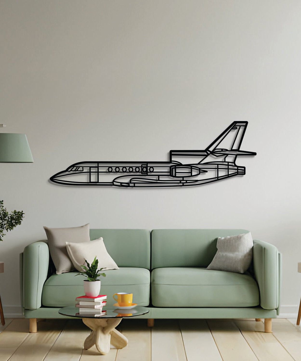 Wandbild aus Metall mit Flugzeugmotiv "Falcon 50" - NCP0565