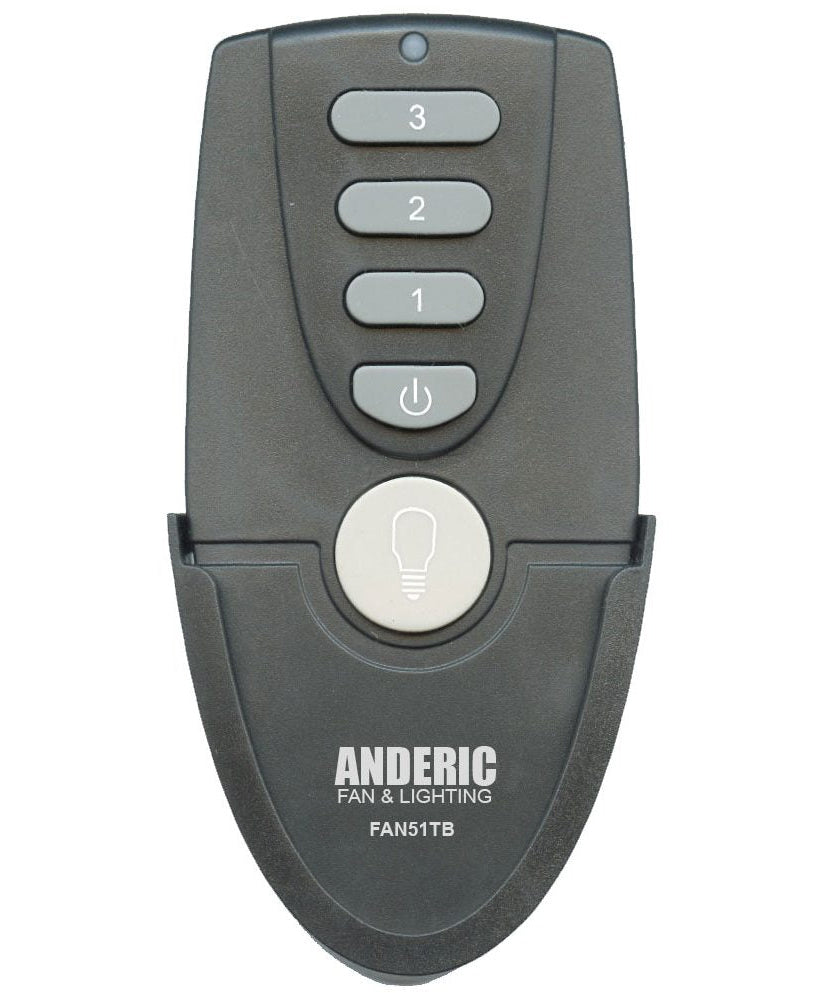 Anderic FAN51TB Replacement Ceiling Fan Remote Control for Harbor Breeze and others - FAN-51T - Black