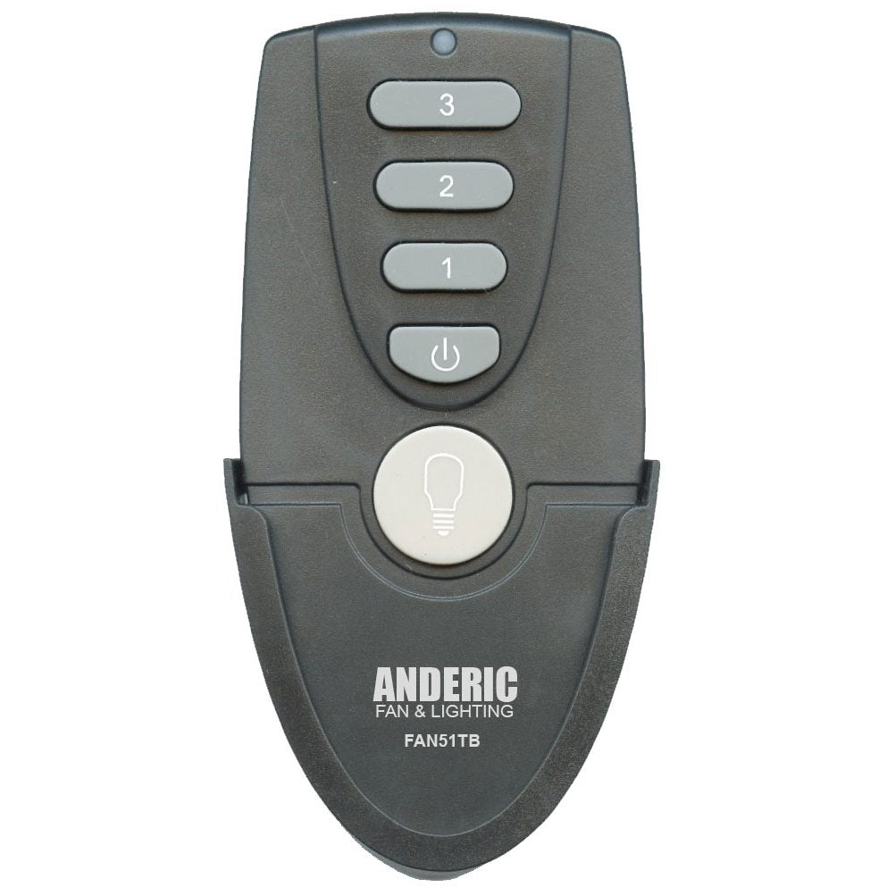 Anderic FAN51TB Replacement Ceiling Fan Remote Control for Harbor Breeze and others - FAN-51T - Black