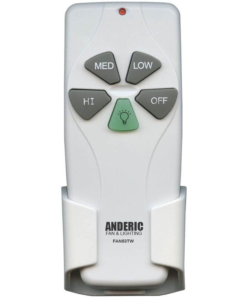 Anderic FAN53TW Replacement Ceiling Fan Remote Control for Harbor Breeze CHQ7030T, FAN53T, FAN-11T, 2AAZPFAN53T, CHQ8BT7030T - White