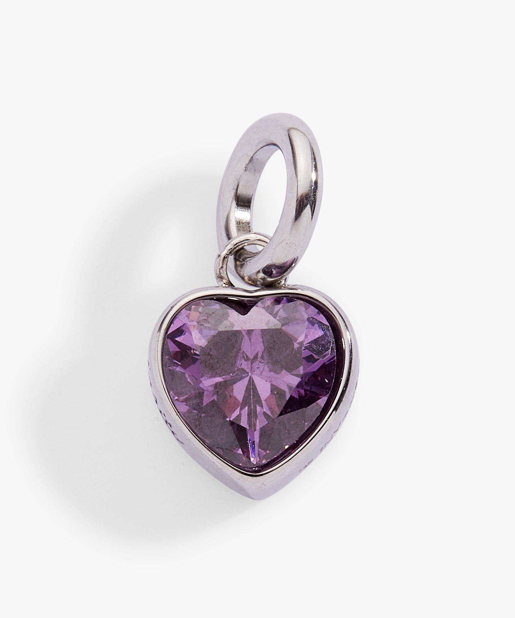 February 'Clarity' Heart Birthstone Charm