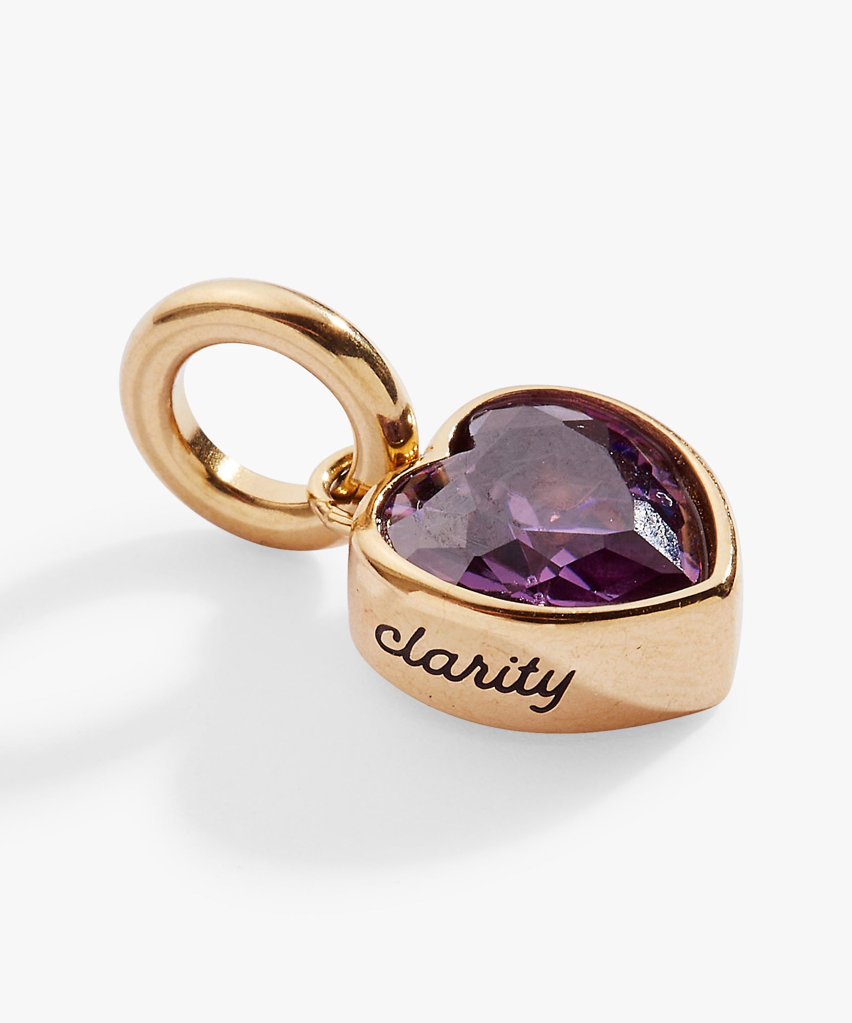 February 'Clarity' Heart Birthstone Charm