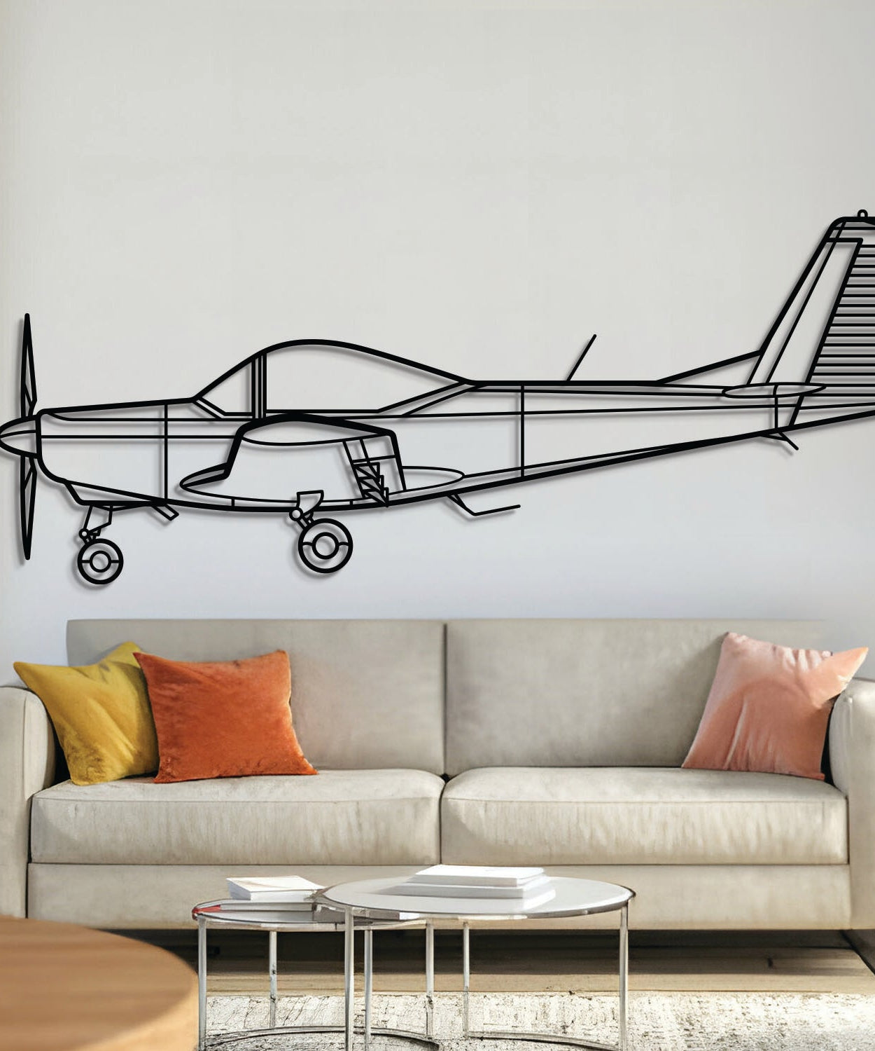 AS SA 202 Bravo Wandkunst Metallflugzeug - NCP0258