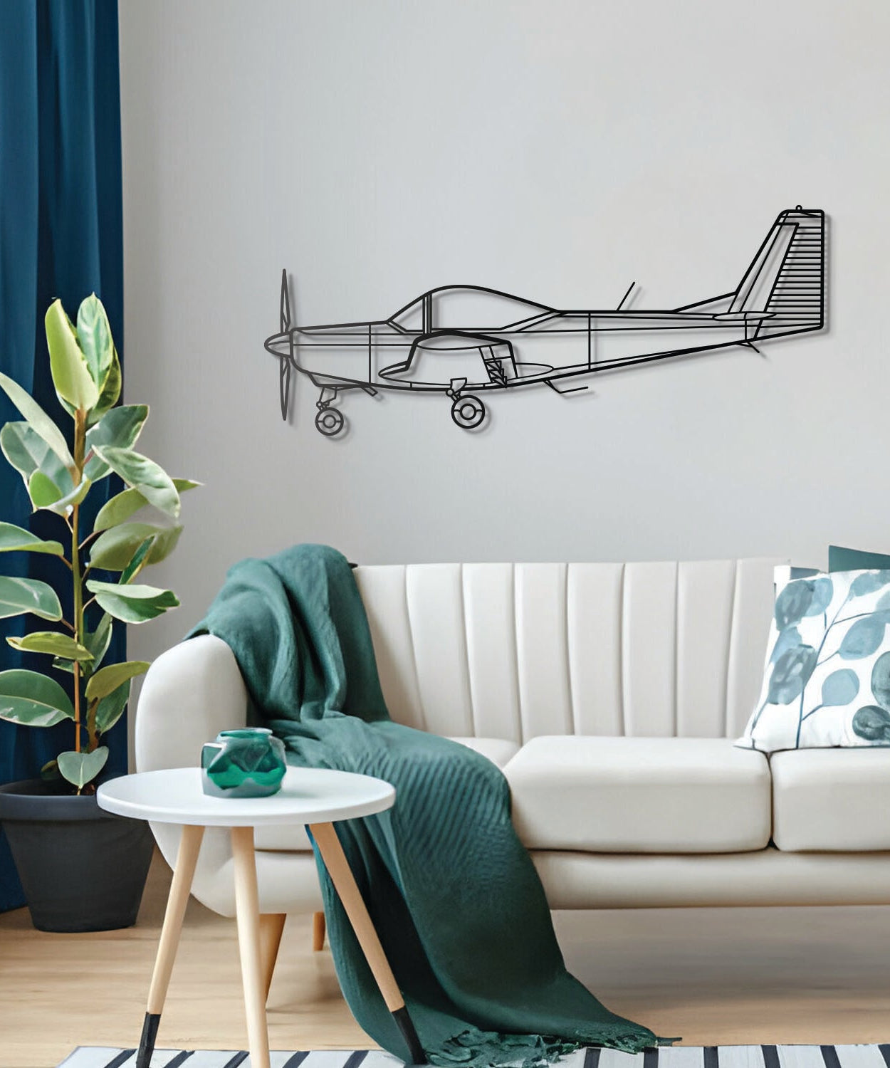 AS SA 202 Bravo Wandkunst Metallflugzeug - NCP0258