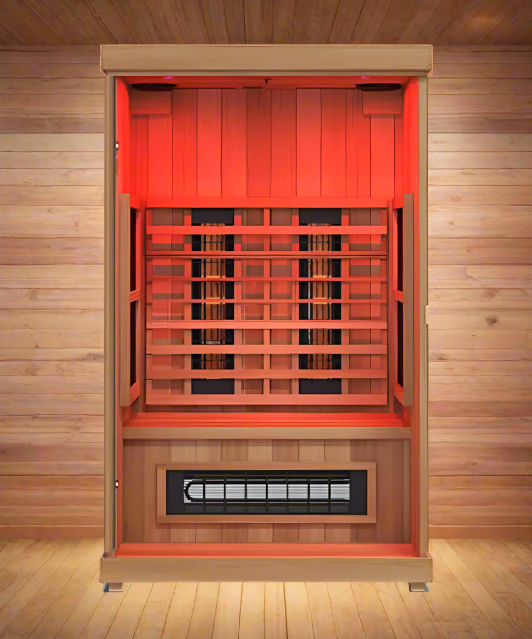 Finnmark FD-2 Full-Spectrum 2-Person Home Infrared Sauna With Built-In LCD Touchscreen Controller [FD-KN002] (SAK94731)