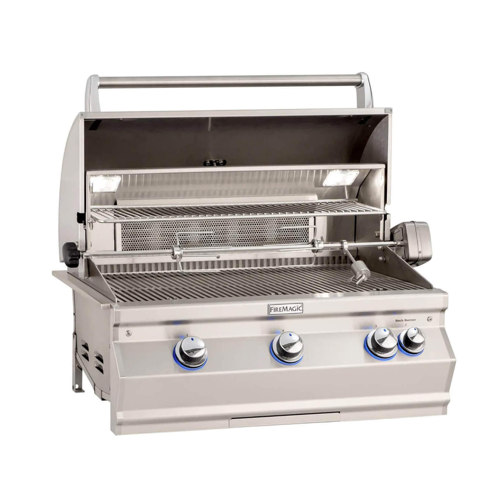 Fire Magic Aurora 30-Inch Multi-User Built-In Grill With Analog Thermometer & Rotisserie Kit [A540I-8EAN/P] (SAK14578)